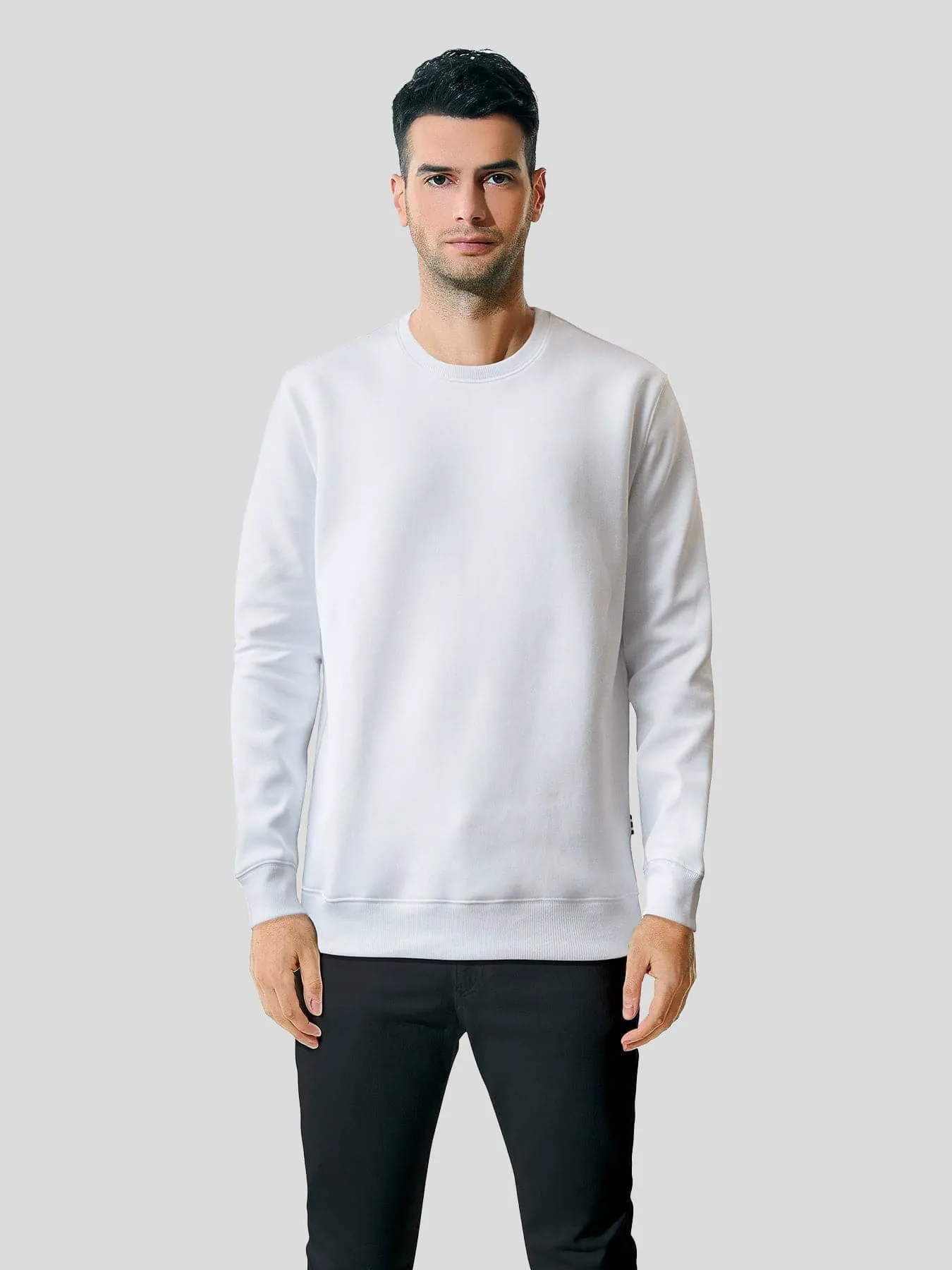 Basic White Pullover Sweatshirt sold by Fioboc product image thumbnail 2