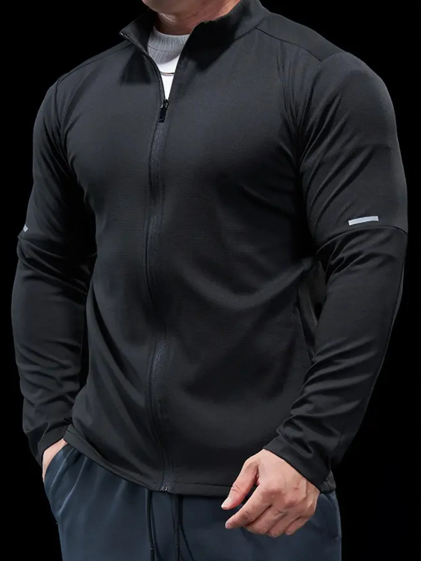 SmoothBlend Quick Dry Stand Collar Sports Fitness Jacket sold by Fioboc product image thumbnail 2