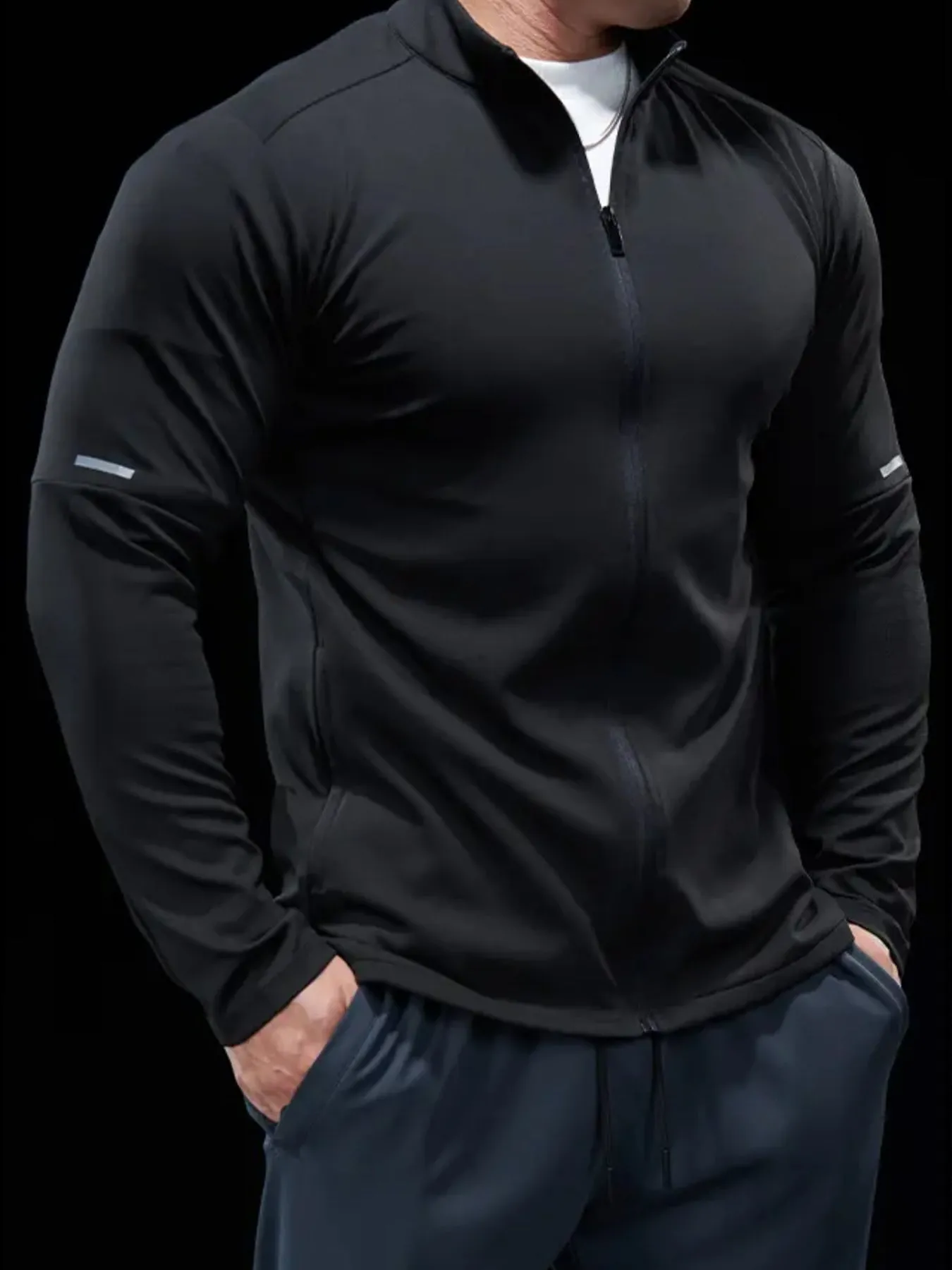 SmoothBlend Quick Dry Stand Collar Sports Fitness Jacket sold by Fioboc product image thumbnail 3