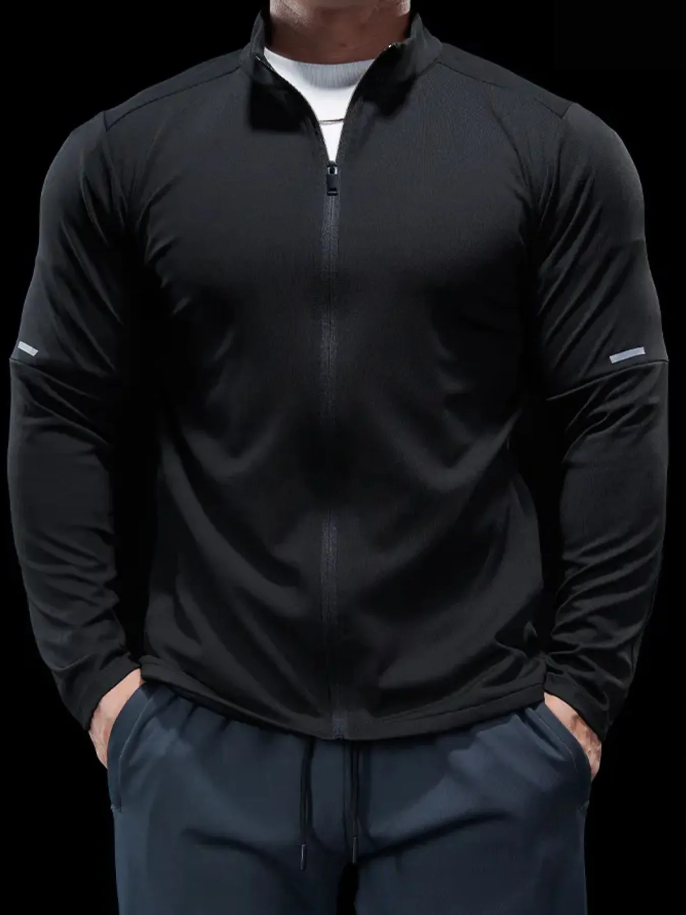 SmoothBlend Quick Dry Stand Collar Sports Fitness Jacket sold by Fioboc