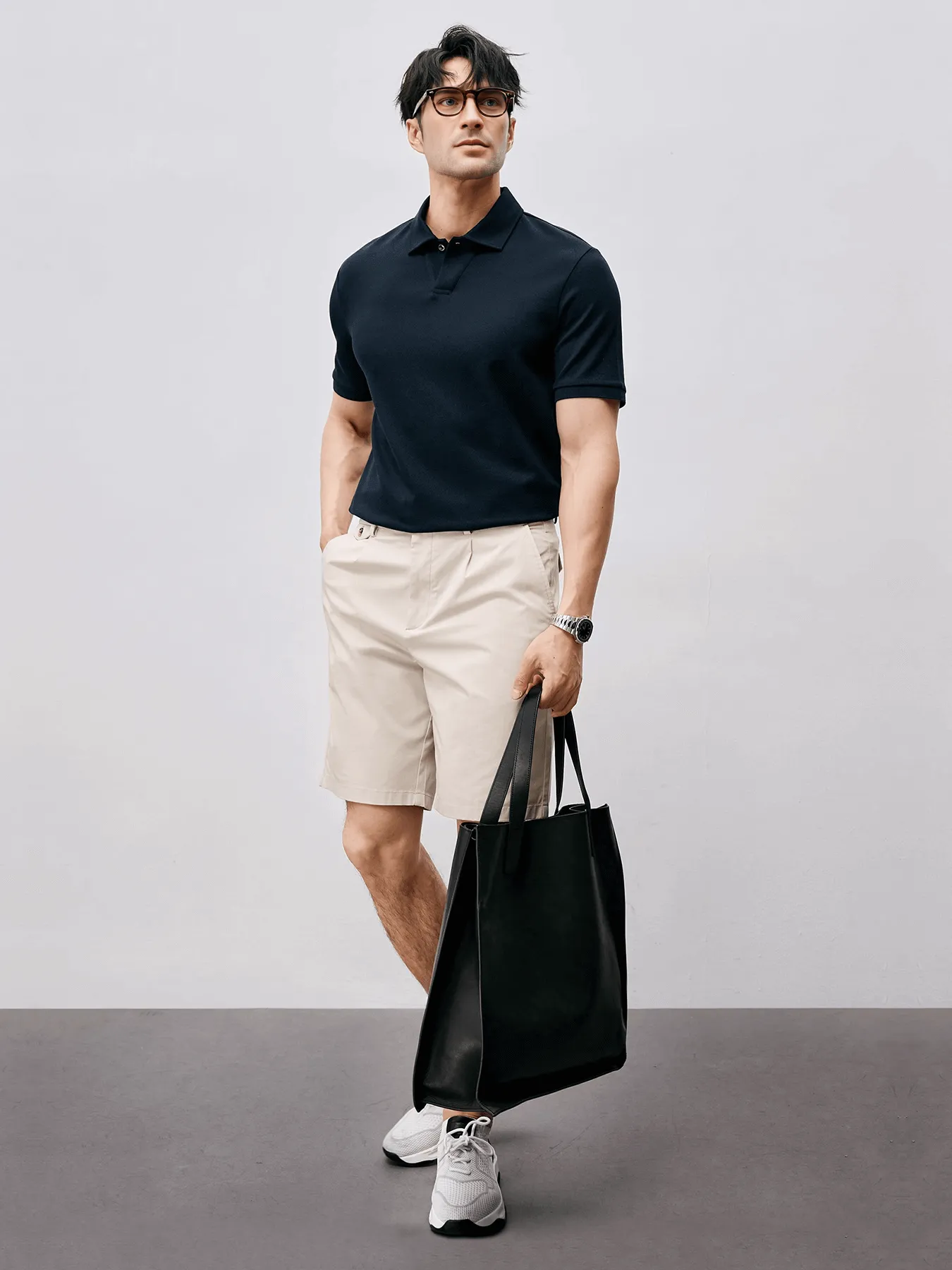 BreezeLuxe Breathable Piqué Cotton Short Sleeve Polo sold by Fioboc product image thumbnail 4