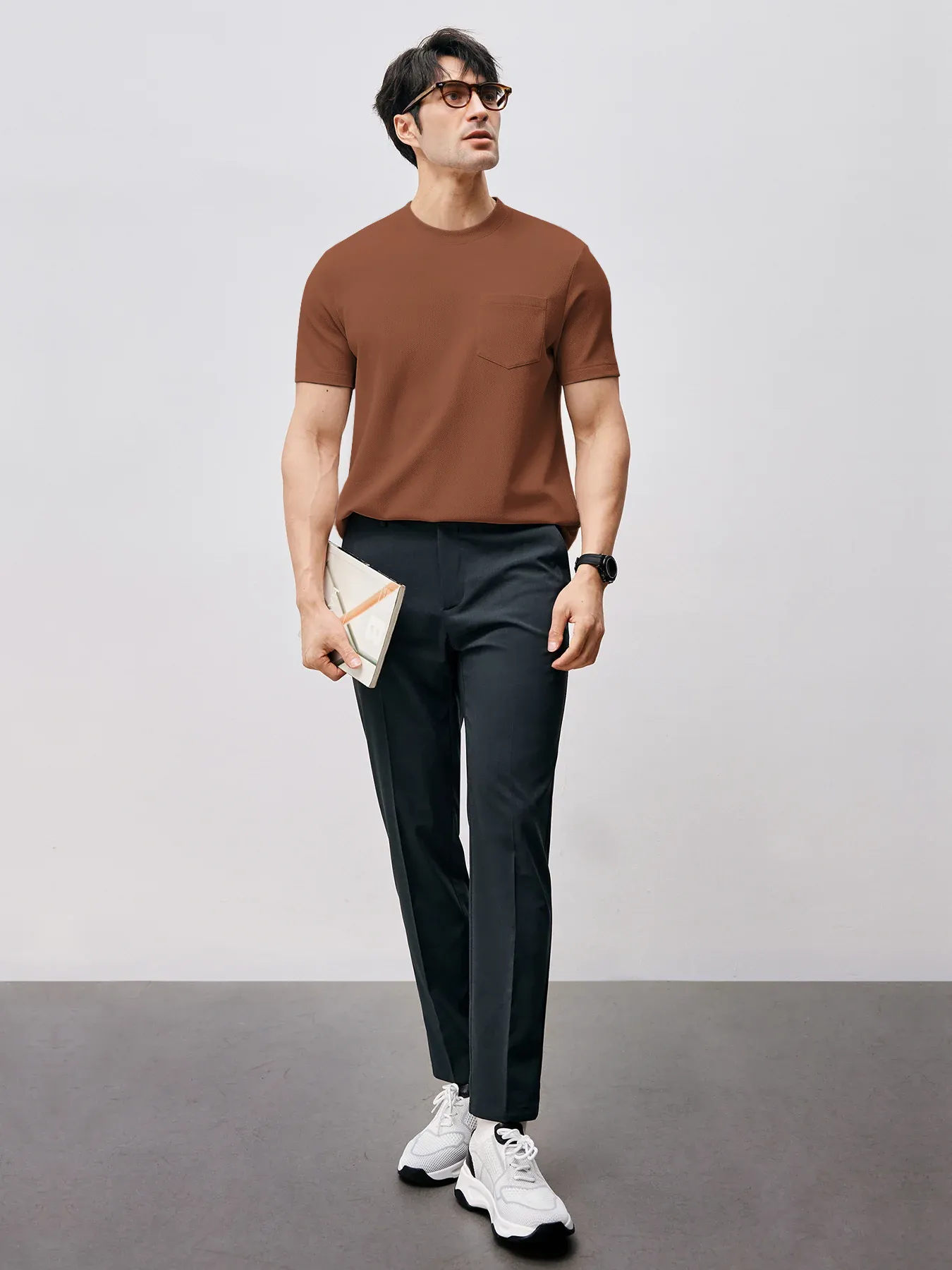 BreezeLuxe Breathable Piqué Crew Neck Short Sleeve Tee sold by Fioboc product image thumbnail 3