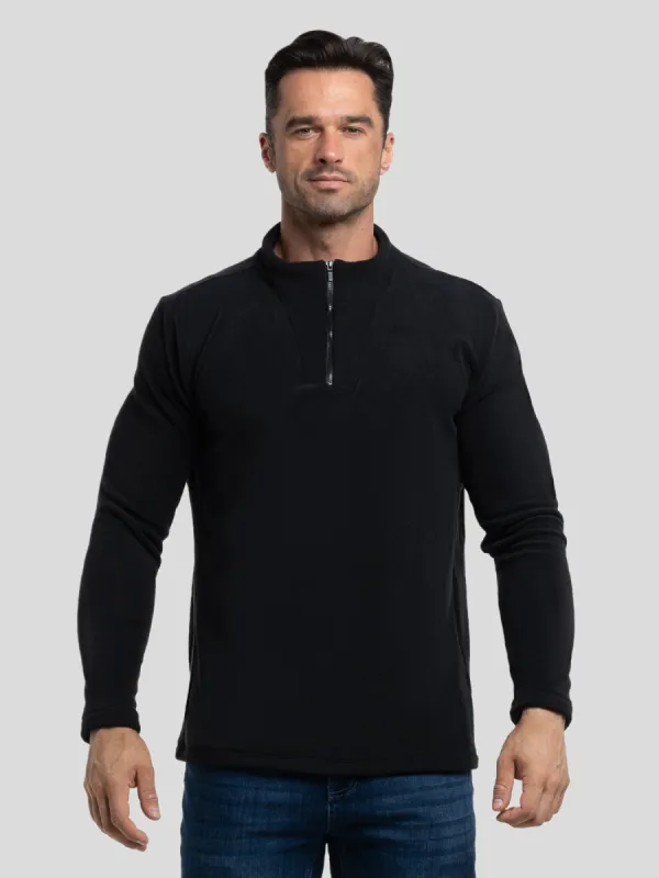 LuxeCozy Fleece Half Zip Mock Neck Sweatshirt made by Fioboc