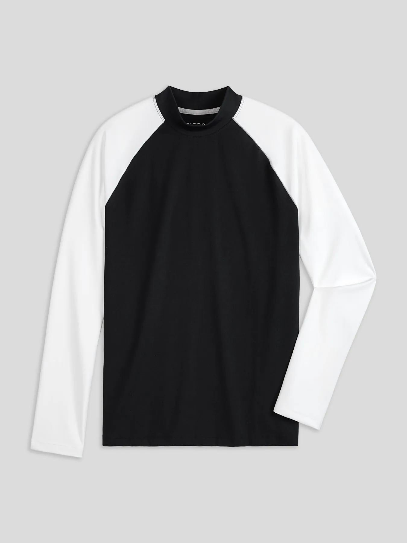 SmoothBlend Contract Color Mock Neck Long Sleeve Tee sold by Fioboc