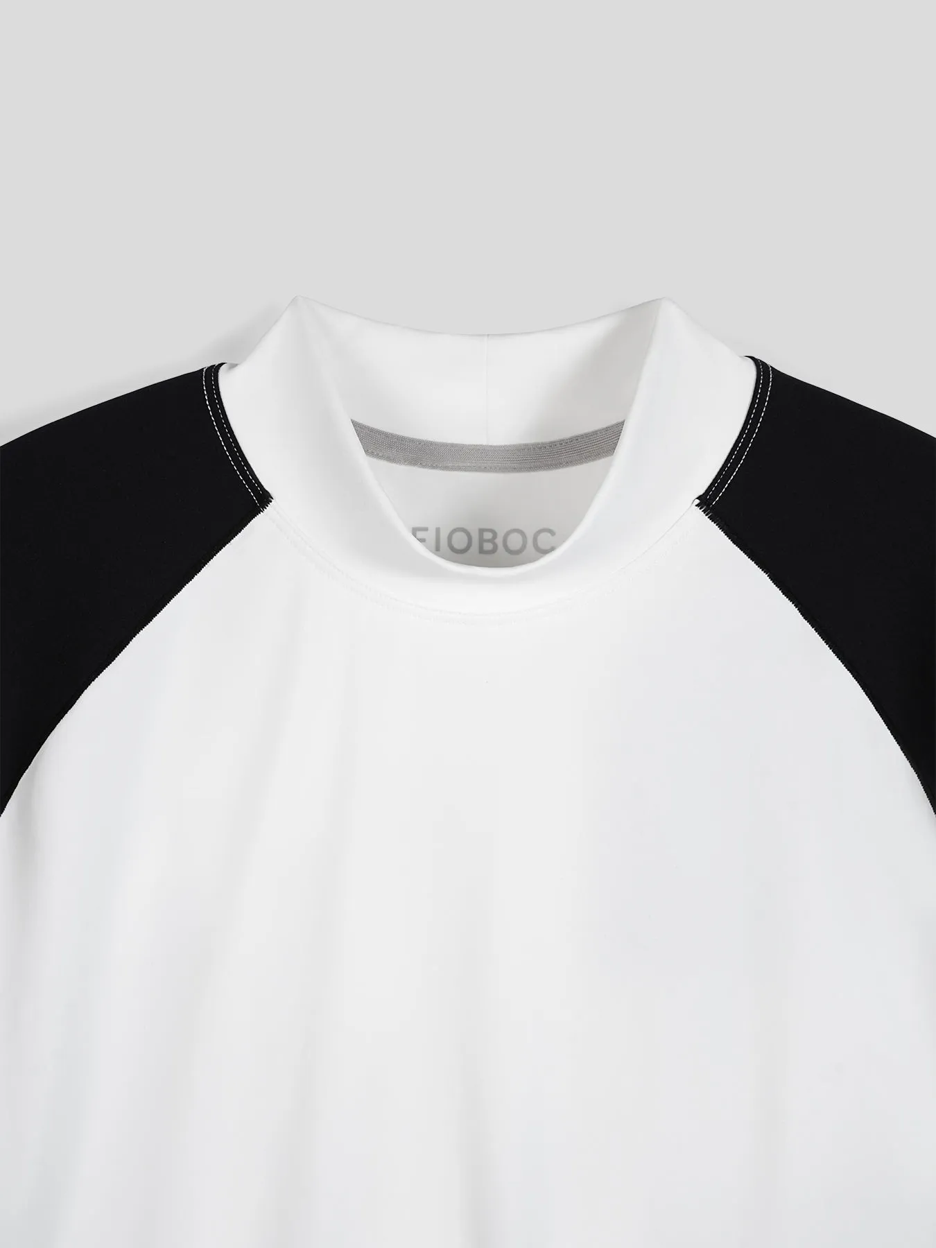 SmoothBlend Contract Color Mock Neck Long Sleeve Tee sold by Fioboc product image thumbnail 2