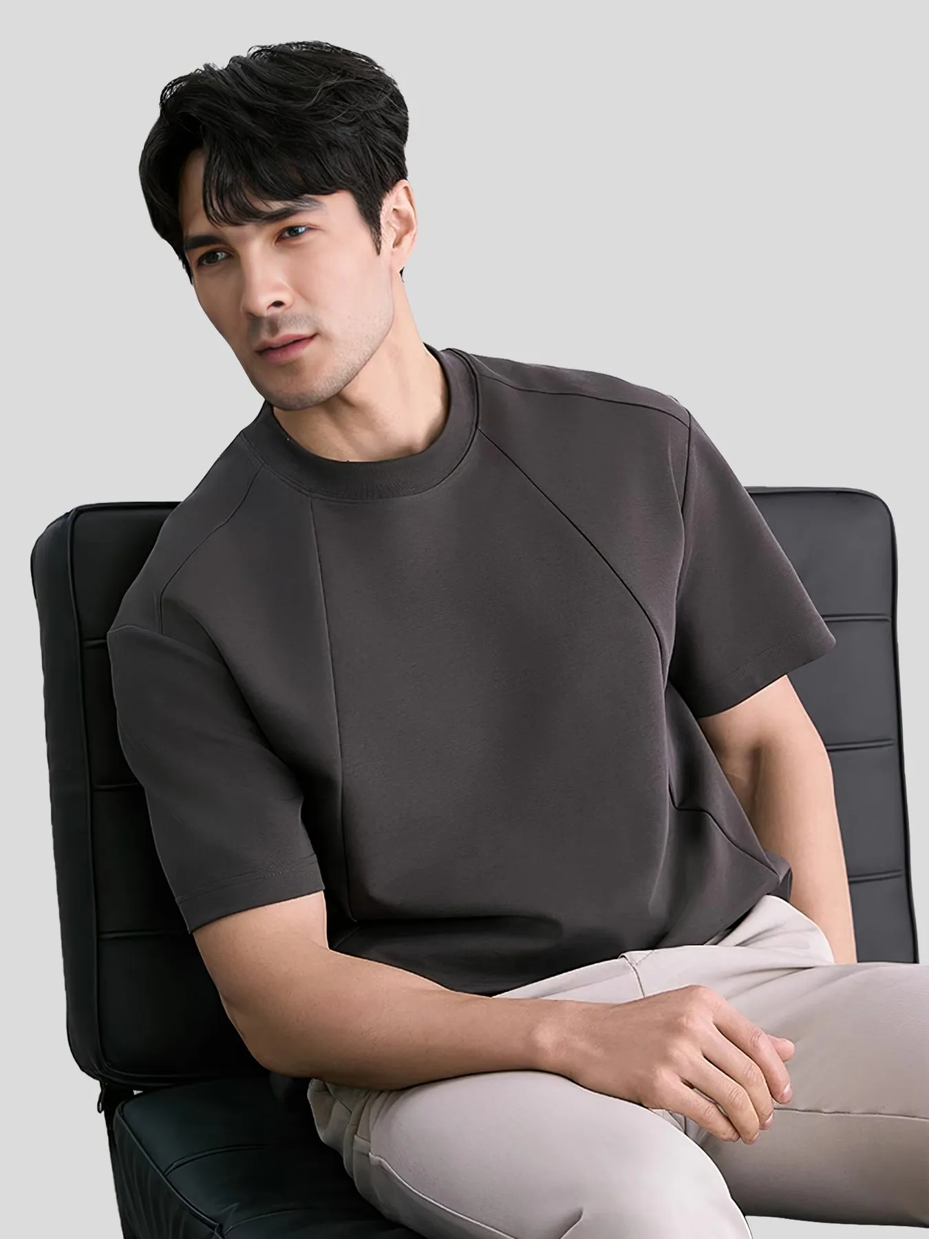 Modal Blend Panelled Short Sleeve Tee sold by Fioboc product image thumbnail 5