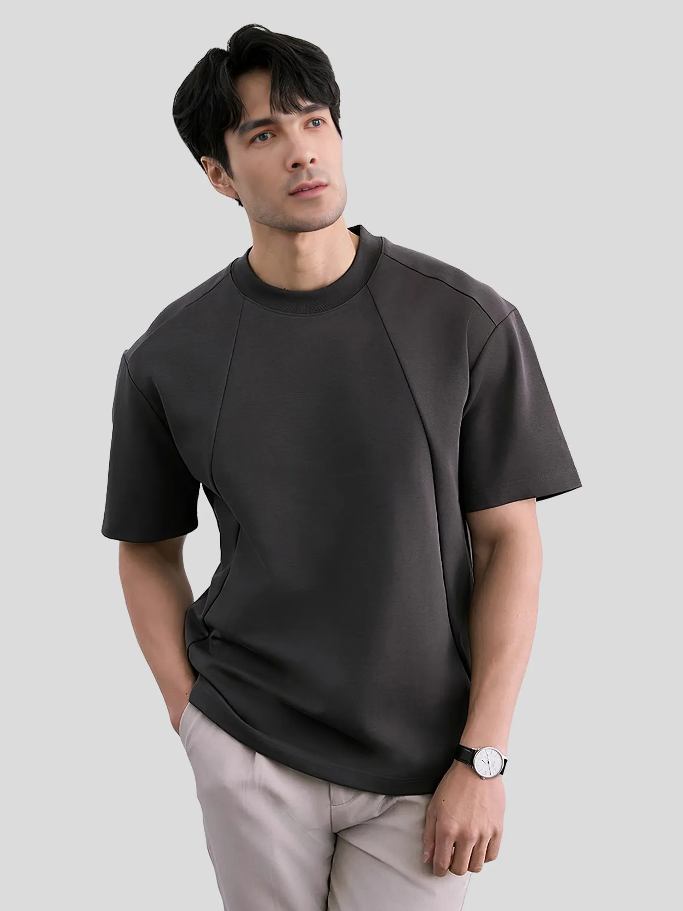 Modal Blend Panelled Short Sleeve Tee sold by Fioboc product image thumbnail 2
