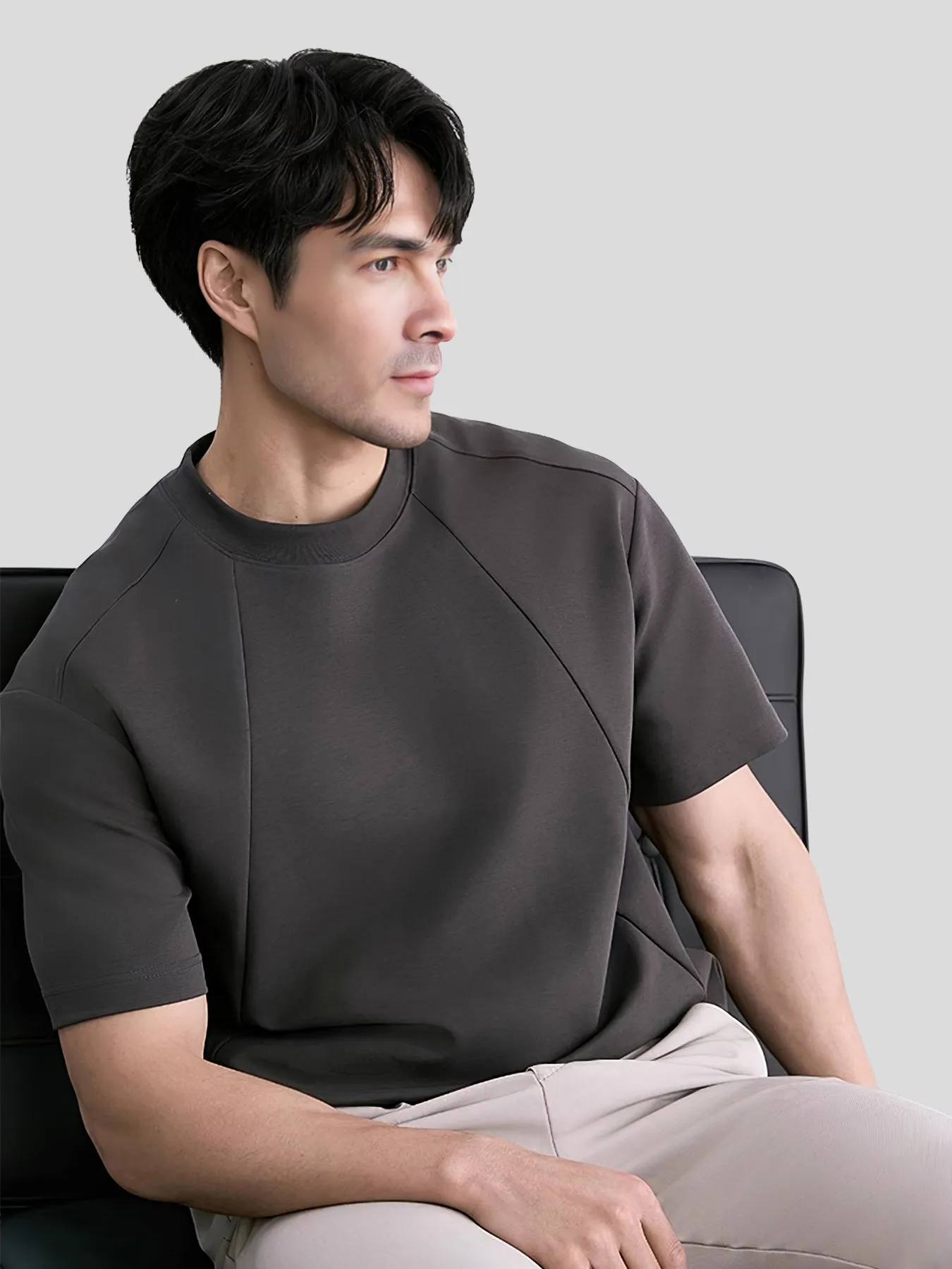 Modal Blend Panelled Short Sleeve Tee sold by Fioboc product image thumbnail 3