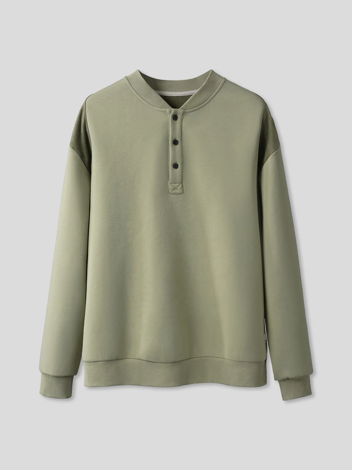 CozySpacer SuedePatch Button Sweatshirt sold by Fioboc