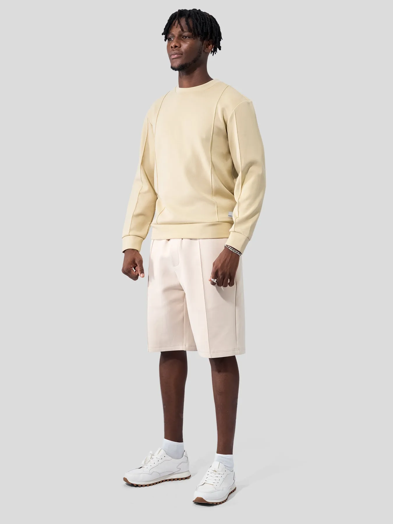 Modal Blend Crew Neck Sweatshirt Panel Stitching Design sold by Fioboc product image thumbnail 2