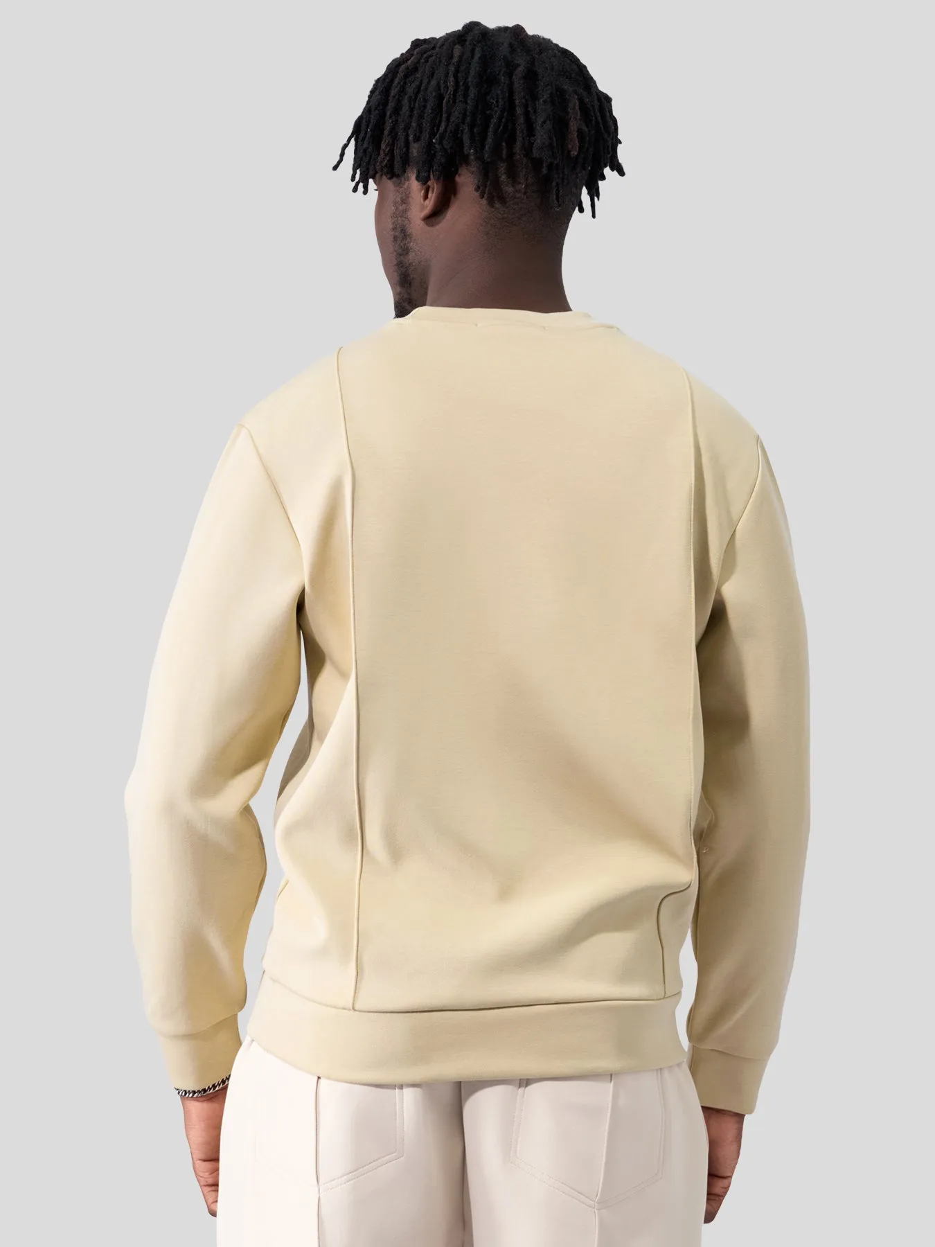 Modal Blend Crew Neck Sweatshirt Panel Stitching Design sold by Fioboc product image thumbnail 3