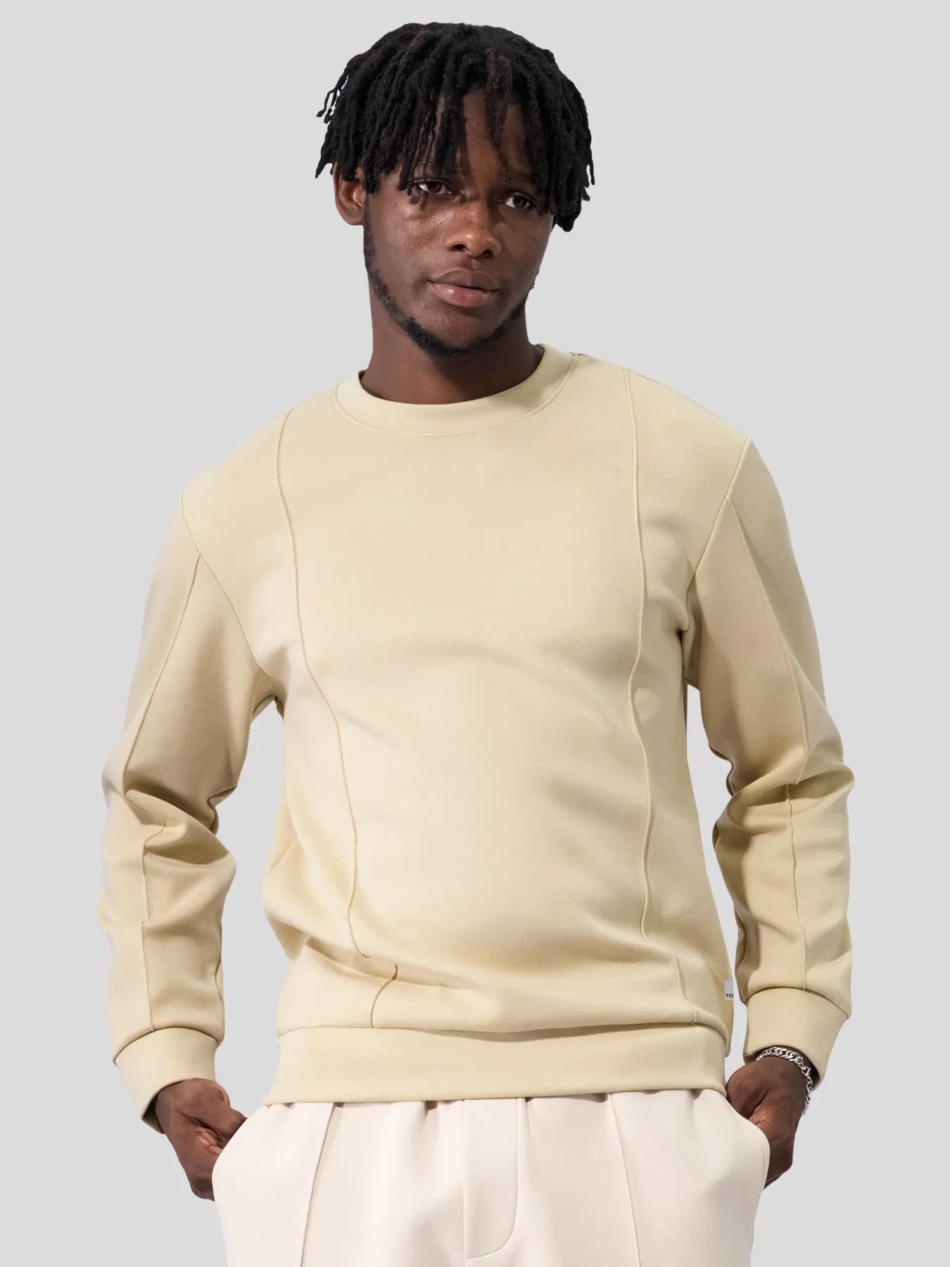 Modal Blend Crew Neck Sweatshirt Panel Stitching Design sold by Fioboc product image thumbnail 4