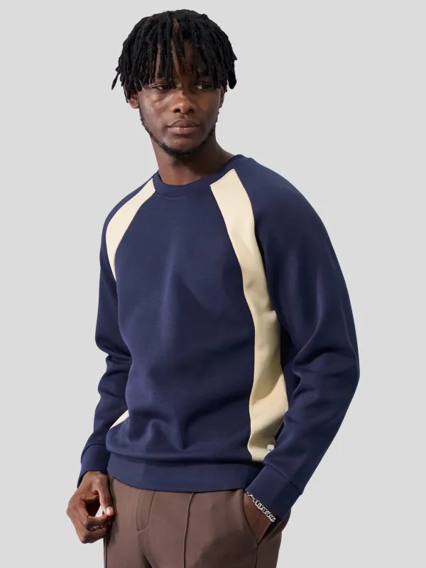 Modal Blend Crew Neck Contrast Color Sweatshirt Stretch sold by Fioboc
