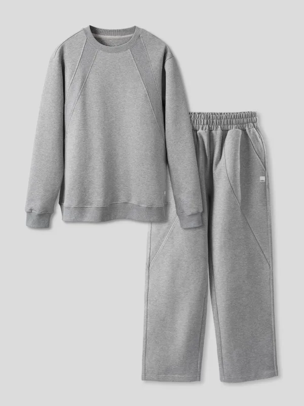 Weekend Performance Sweatshirt And Wide Leg Pants Set sold by Fioboc
