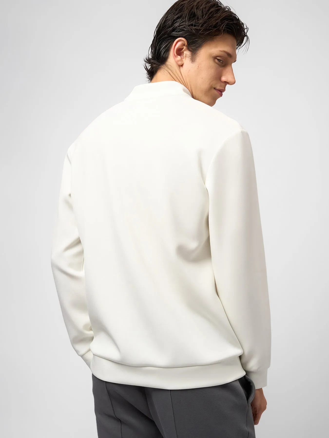 Modal Blend Half-Zip Mock Neck Long Sleeve Tee sold by Fioboc product image thumbnail 4