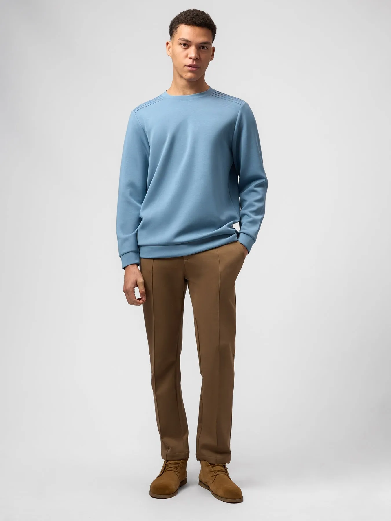 Modal Blend Long Sleeve Tee Shoulder Stitch sold by Fioboc product image thumbnail 4