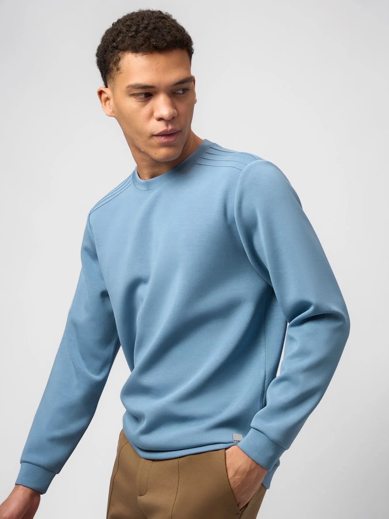 Modal Blend Long Sleeve Tee Shoulder Stitch sold by Fioboc product image thumbnail 3