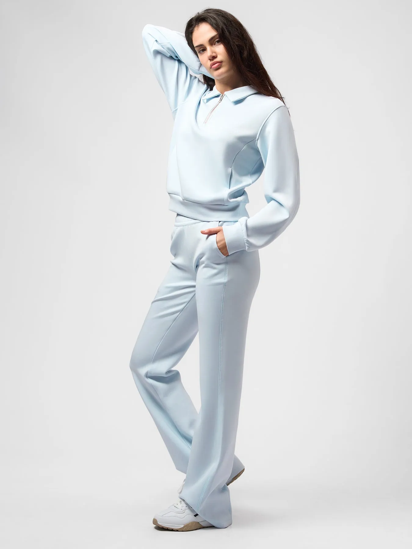Modal Blend Drawstring Flare Pants sold by Fioboc product image thumbnail 5