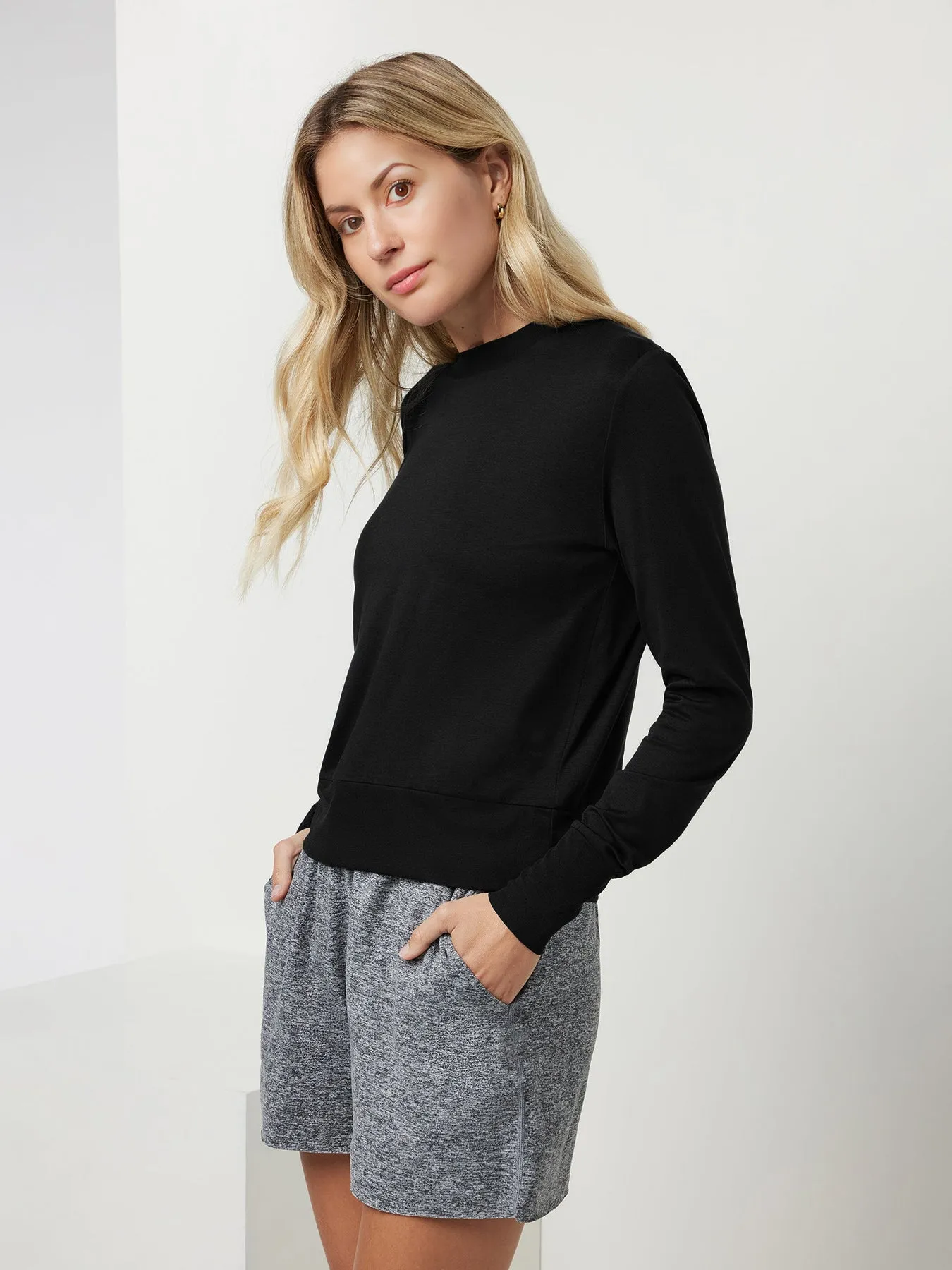 Women Velou Long Sleeve Tee and Wide Leg Pant Set sold by Fioboc product image thumbnail 2