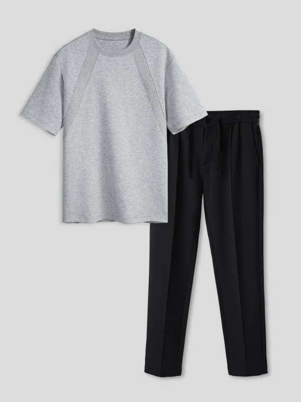 Weekend Performance Tee And Smart Casual Pant Set made by Fioboc