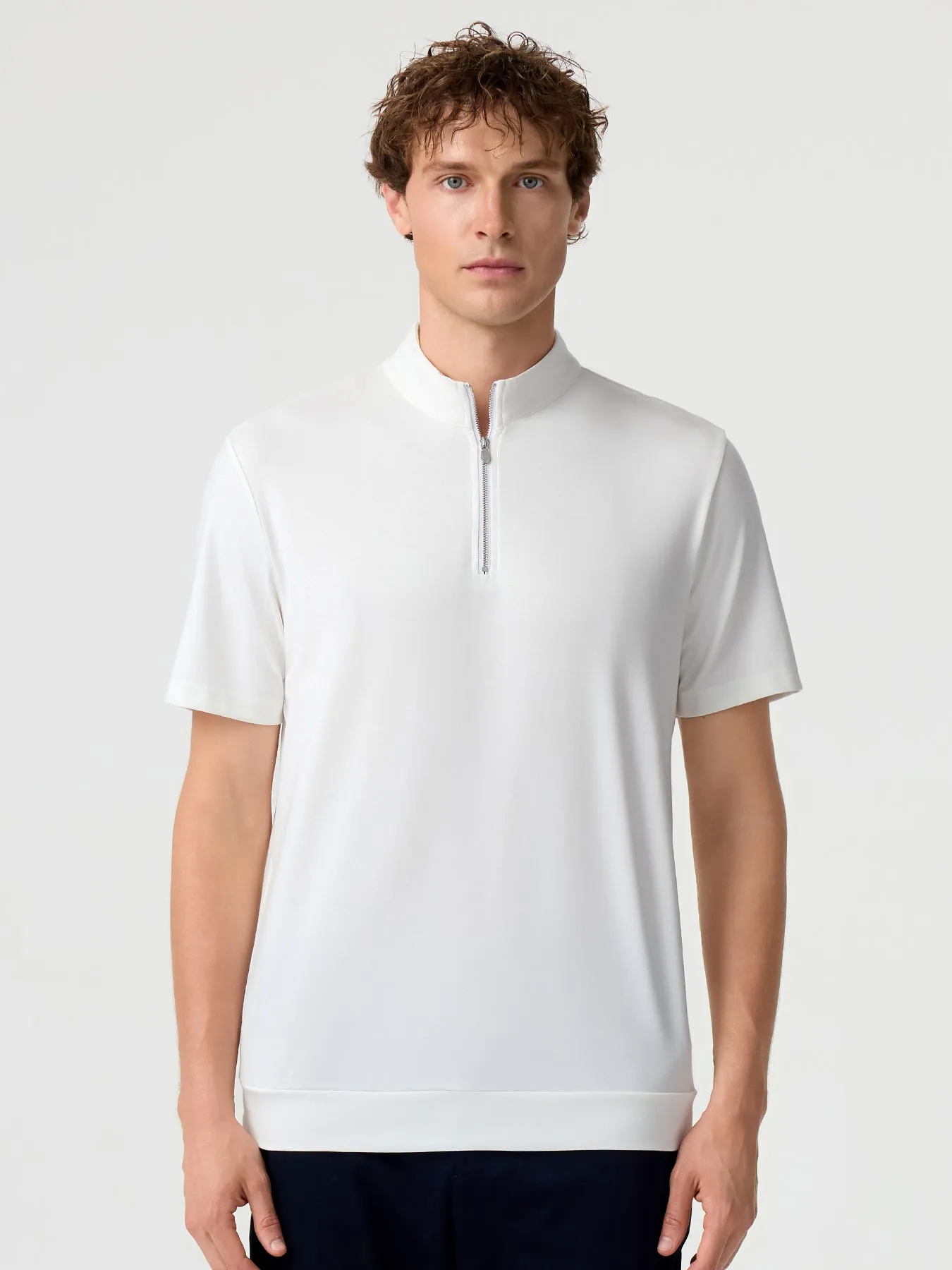 Modal Air Half-Zip Short Sleeve Tee sold by Fioboc product image thumbnail 4