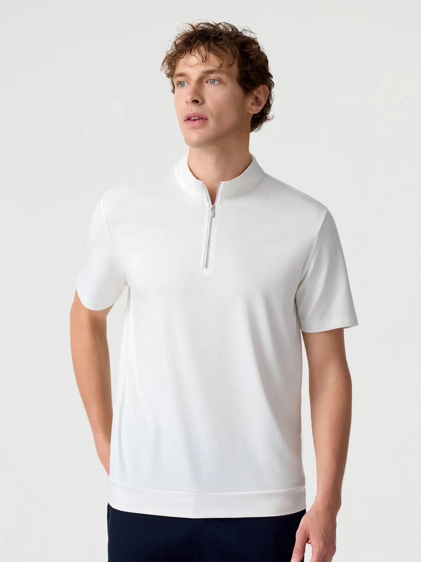 Modal Air Half-Zip Short Sleeve Tee sold by Fioboc