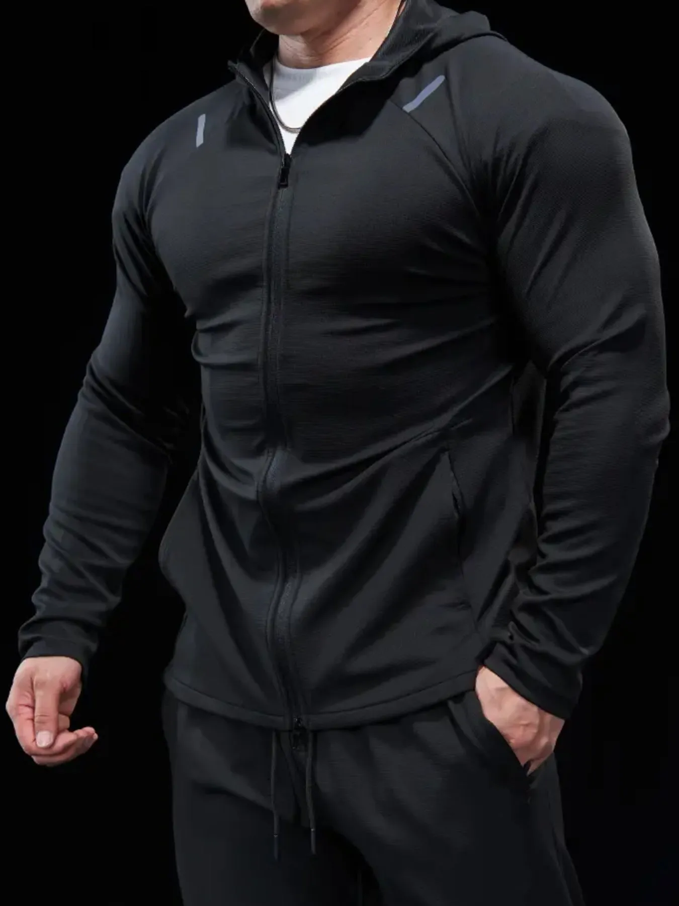 SmoothBlend Quick Dry Sports Fitness Hooded Jacket sold by Fioboc product image thumbnail 2