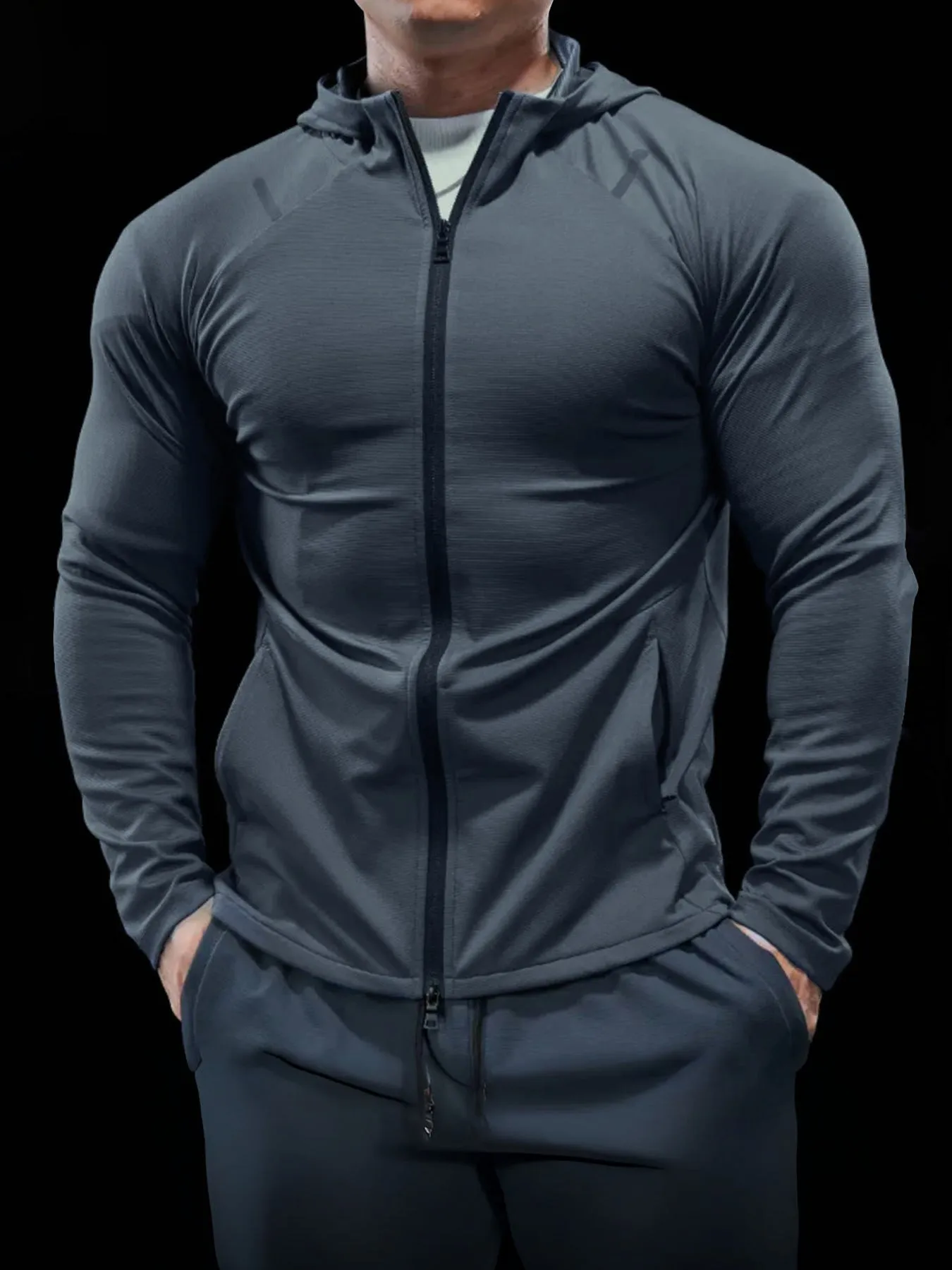 SmoothBlend Quick Dry Sports Fitness Hooded Jacket sold by Fioboc product image thumbnail 4