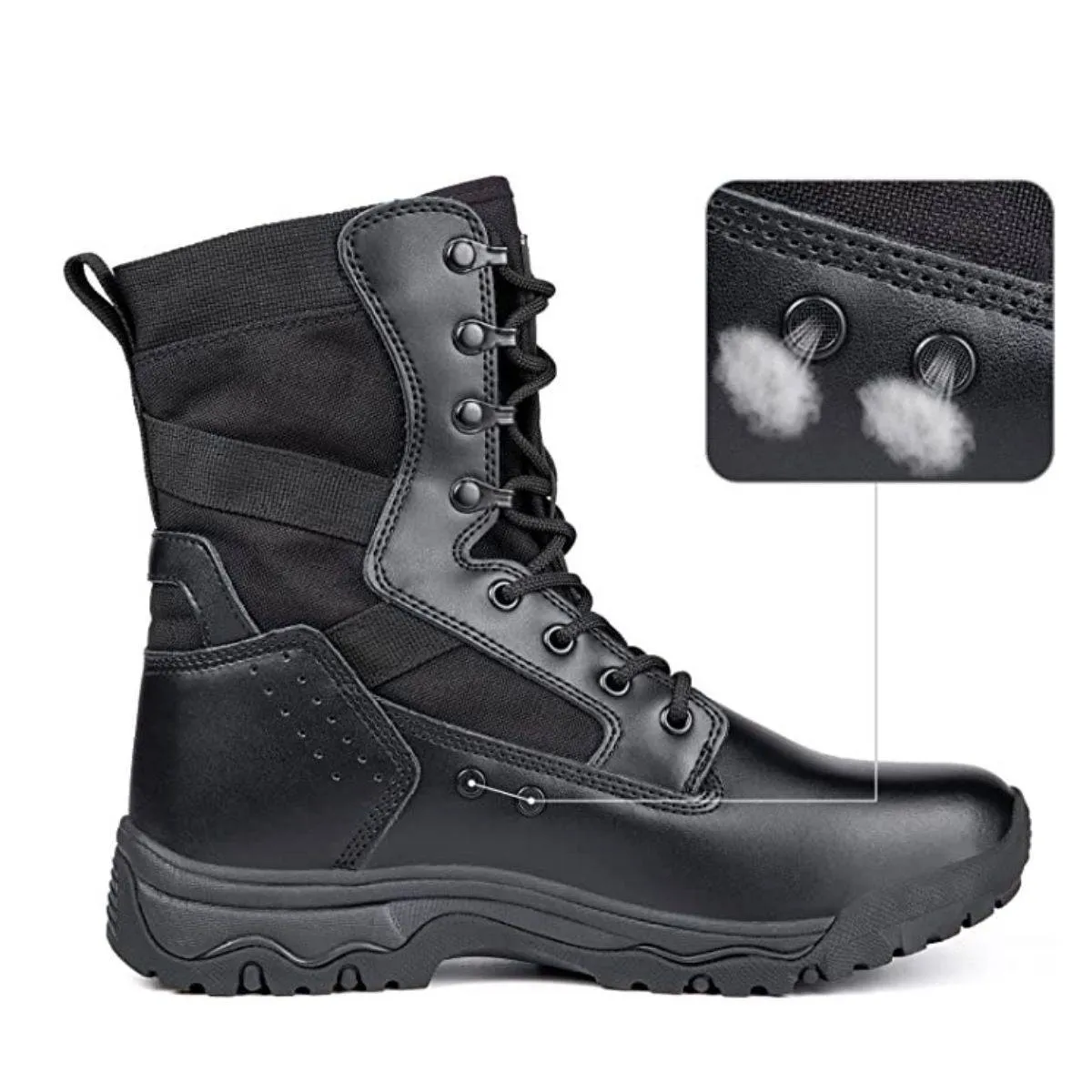 HOPPER 8" Men’s Military Tactical Black Leather Boots sold by Freesoldier product image thumbnail 3