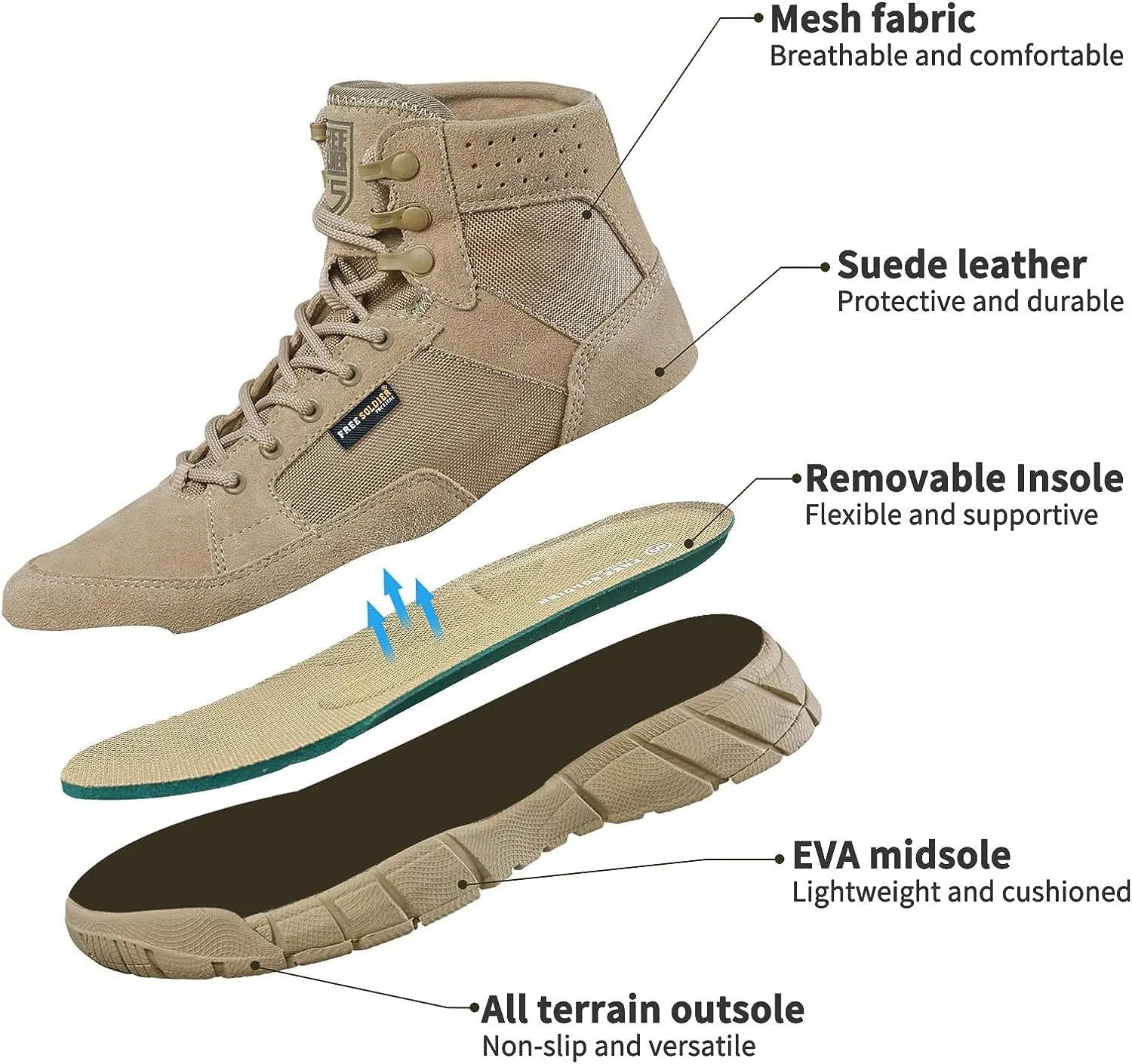 6-Inch Lightweight Thin Military Work Boots sold by Freesoldier product image thumbnail 4