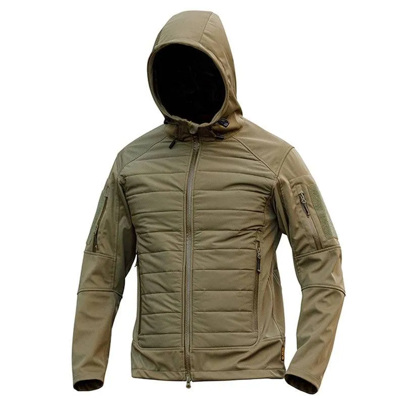 Men's Winter Warm Insulation Quilted Softshell Hoodie Jacket sold by Freesoldier product image thumbnail 2