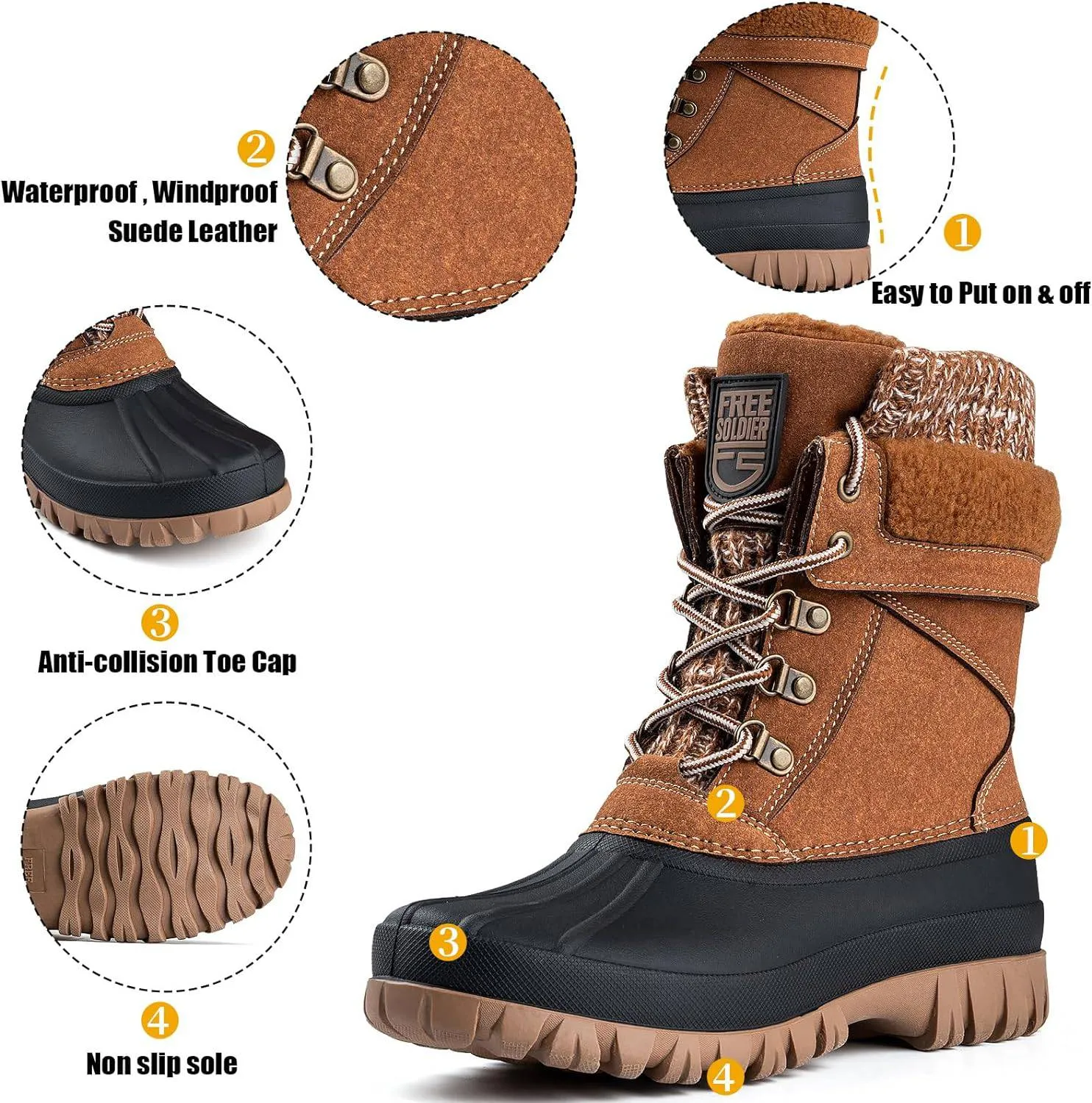 DROMA Women’s Waterproof Snow Hiking Boots sold by Freesoldier product image thumbnail 2