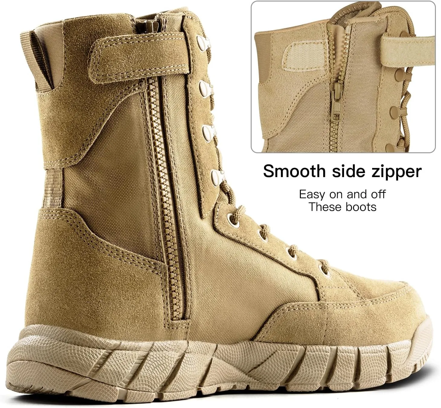 STORM II 8" Men’s Side Zip Military Work Boots sold by Freesoldier product image thumbnail 3