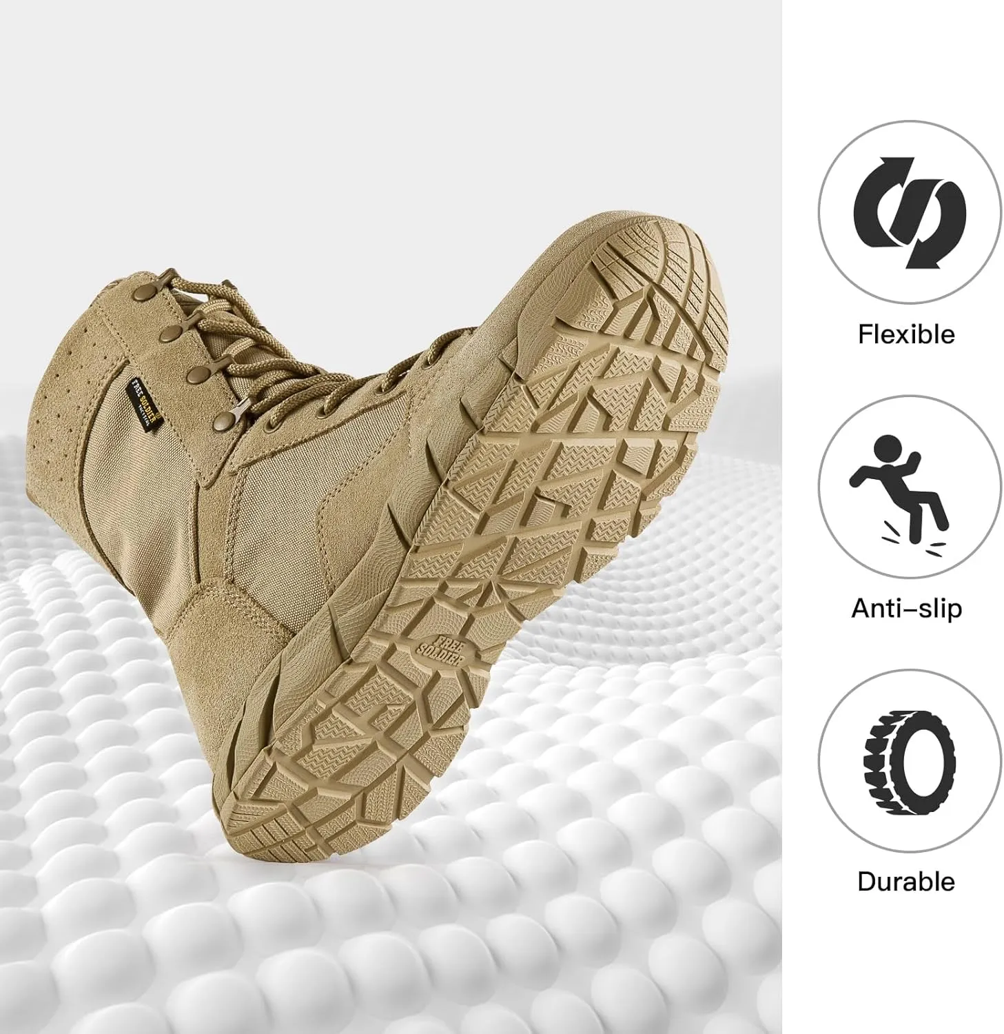 STORM II 8" Men’s Side Zip Military Work Boots sold by Freesoldier product image thumbnail 5