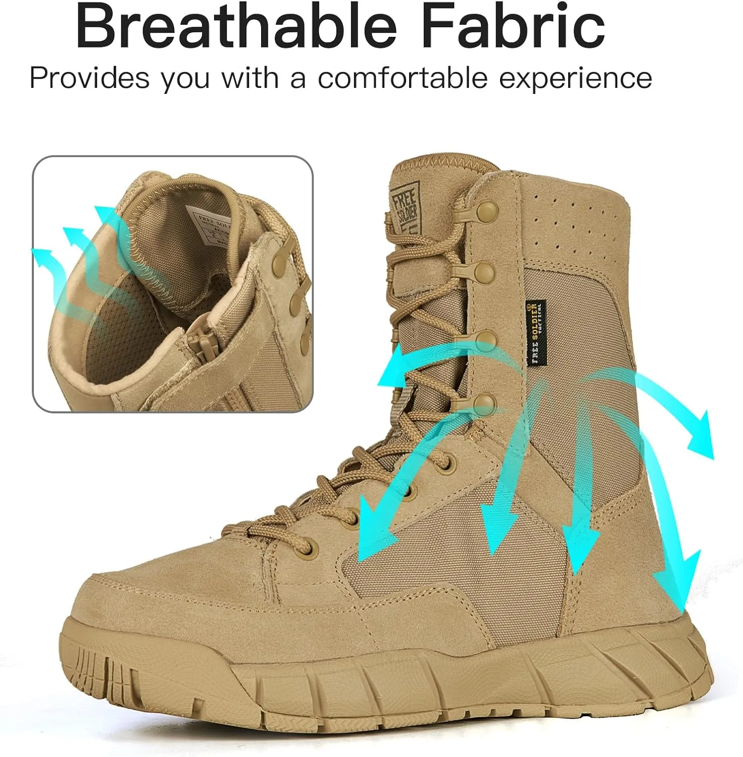 STORM II 8" Men’s Side Zip Military Work Boots sold by Freesoldier product image thumbnail 2