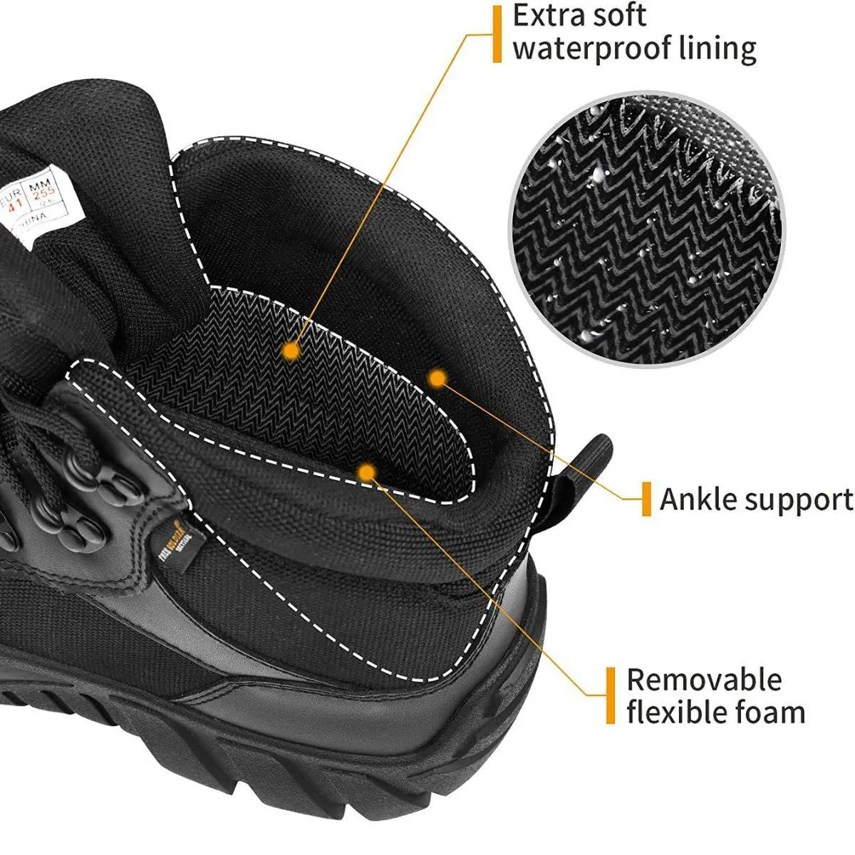 FREE SOLDIER Outdoor Men's Suede Leather Waterproof Hiking Work Boots sold by Freesoldier product image thumbnail 3