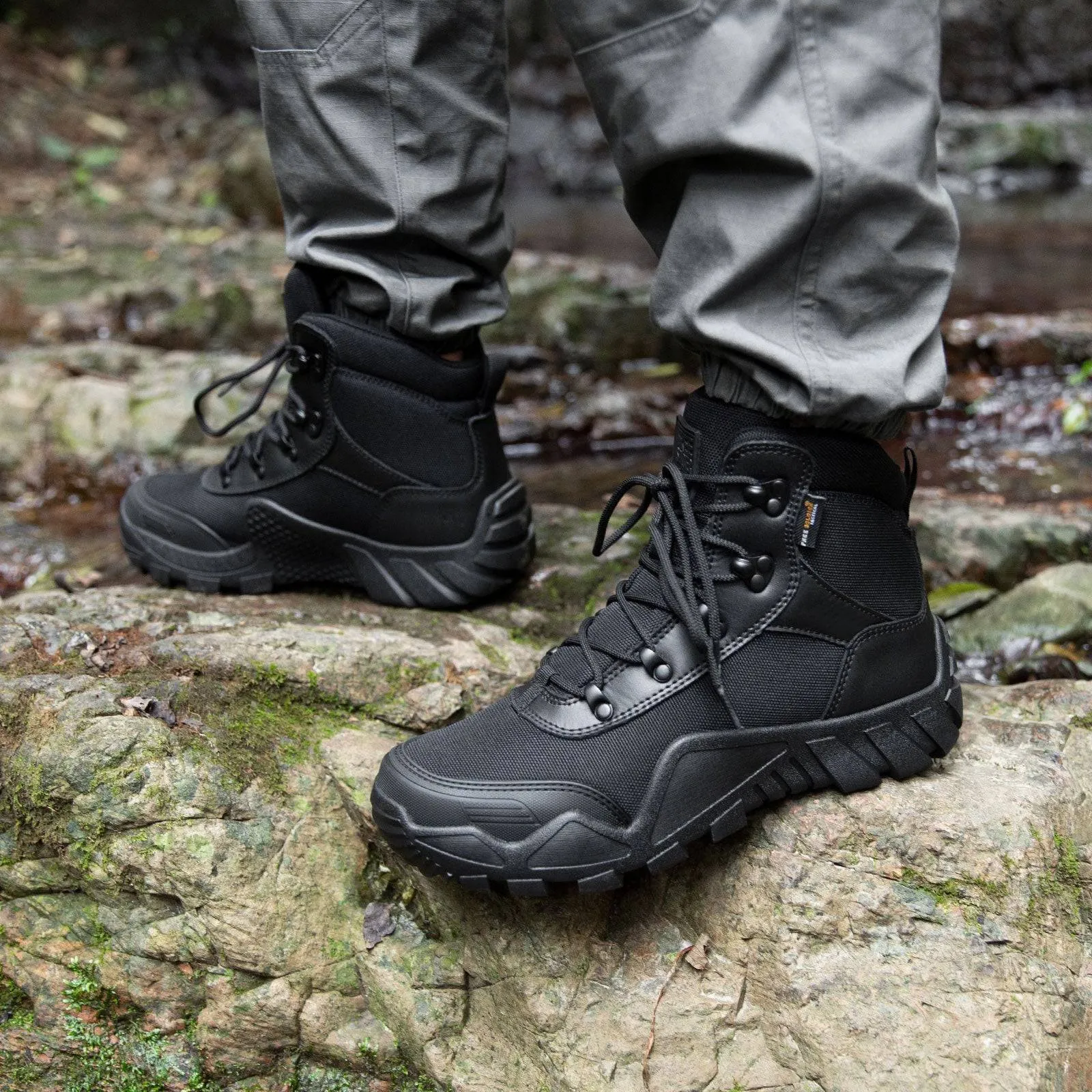 FREE SOLDIER Outdoor Men's Suede Leather Waterproof Hiking Work Boots sold by Freesoldier product image thumbnail 2