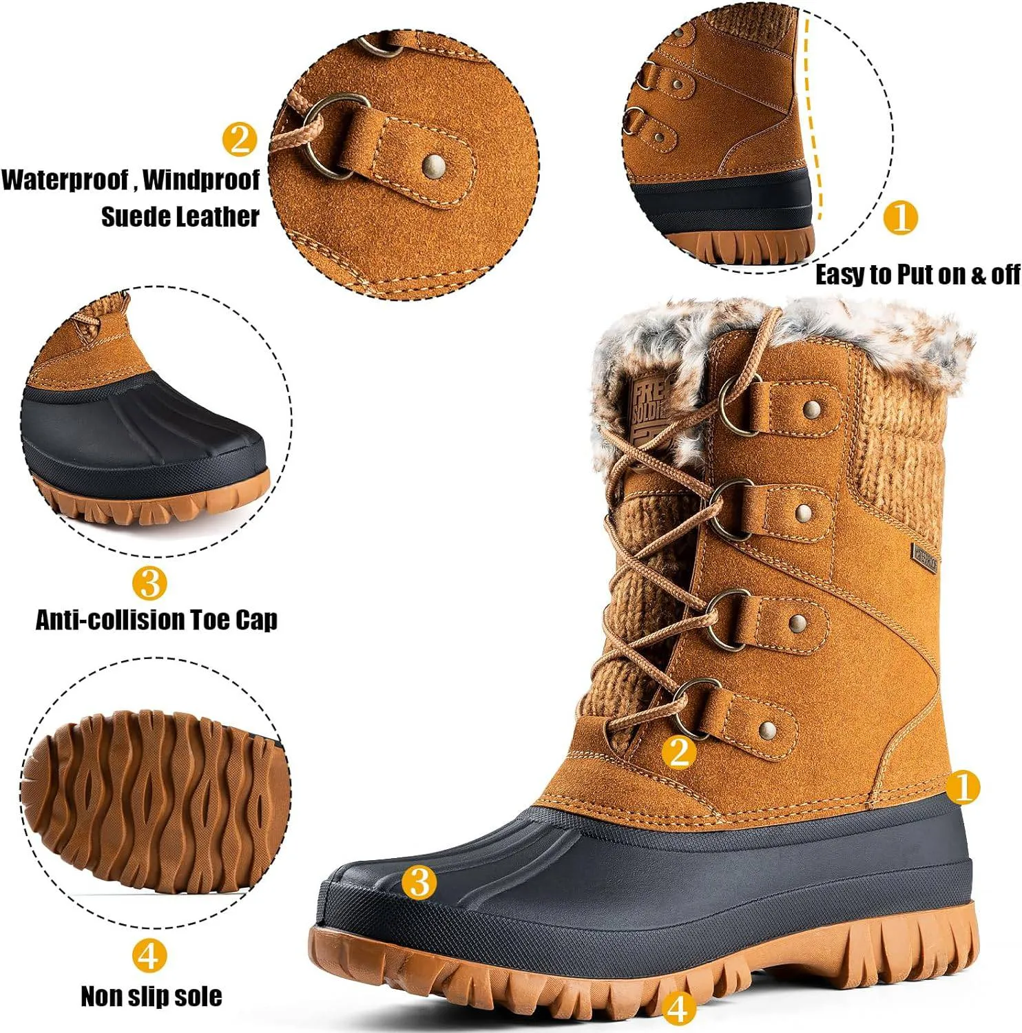 MARYJANE Women’s Waterproof Snow Hiking Boots sold by Freesoldier product image thumbnail 3
