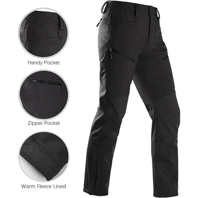 WHALE Men's Softshell Fleece Lined Snow Pants sold by Freesoldier product image thumbnail 5