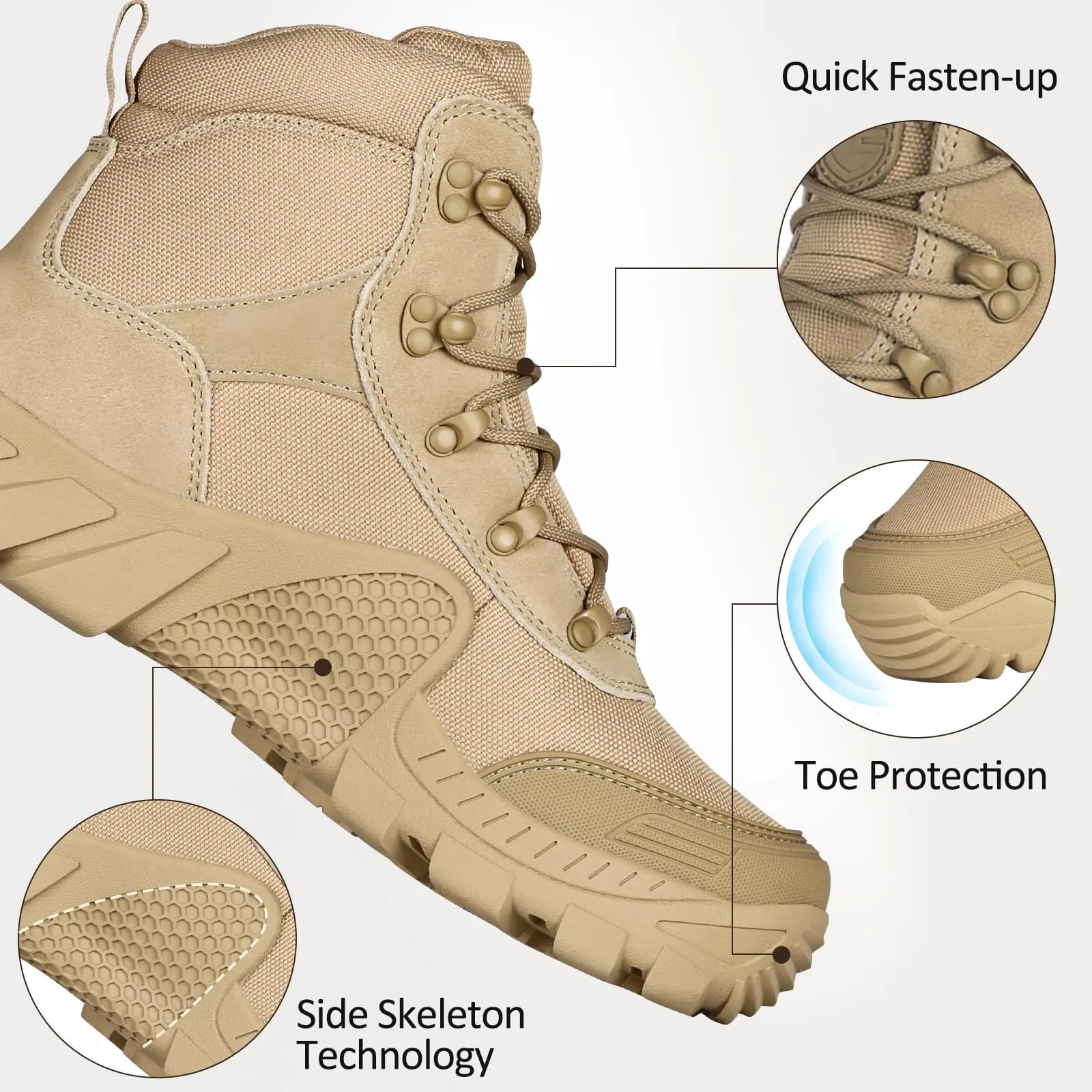 DRAGONBANE 4.6" Men’s Military Waterproof Working Boots sold by Freesoldier product image thumbnail 4