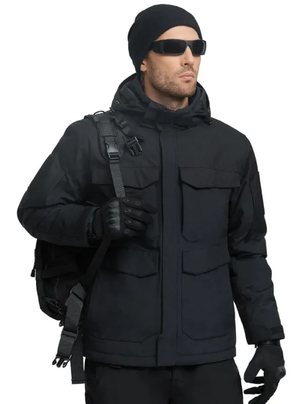 SHARP Men's Warm & Waterproof Ski Winter Jacket w/  Multi Pockets & Detachable Hood sold by Freesoldier