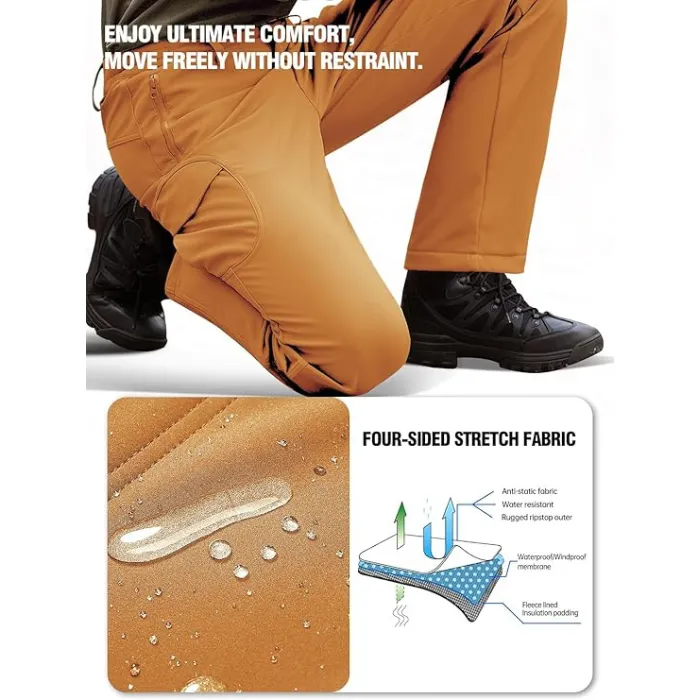 Sharkskin Windproof Softshell Fleece Lined Cargo Pants sold by Freesoldier product image thumbnail 4