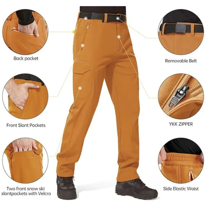 Sharkskin Windproof Softshell Fleece Lined Cargo Pants sold by Freesoldier product image thumbnail 3