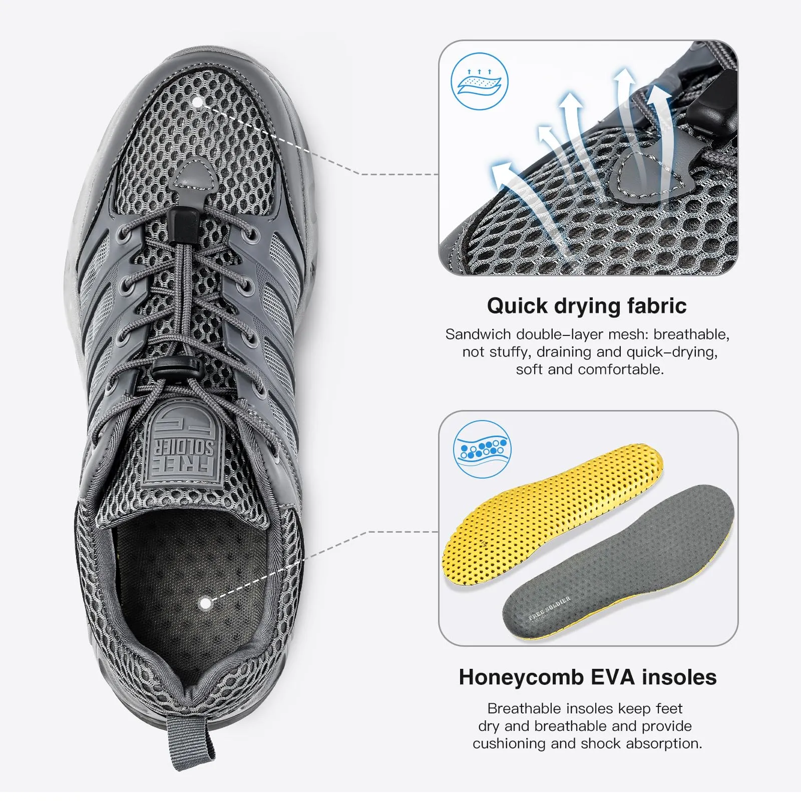 LEOPARD 4.6" Men’s Quick Dry Lightweight Water Shoes sold by Freesoldier product image thumbnail 3