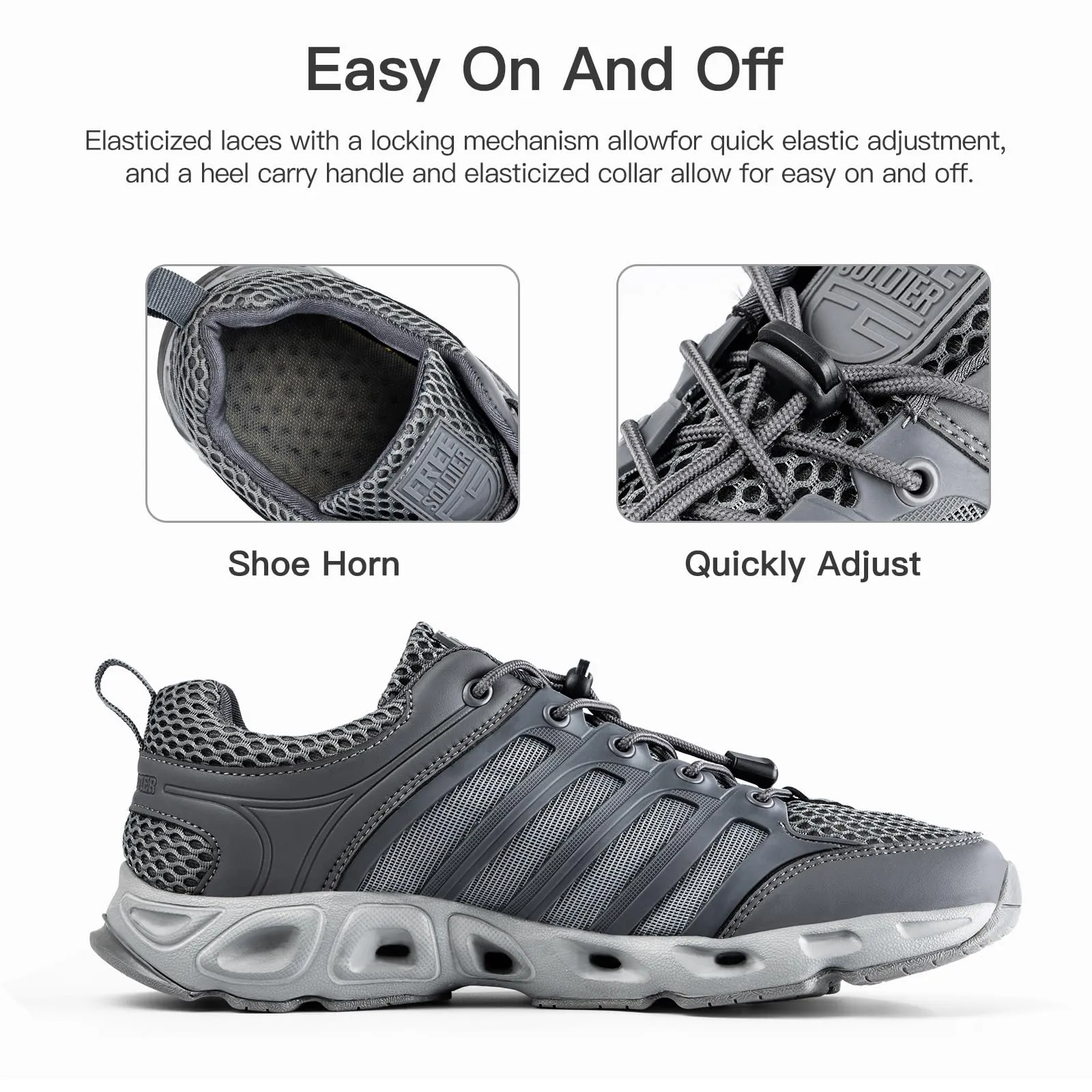 LEOPARD 4.6" Men’s Quick Dry Lightweight Water Shoes sold by Freesoldier product image thumbnail 5