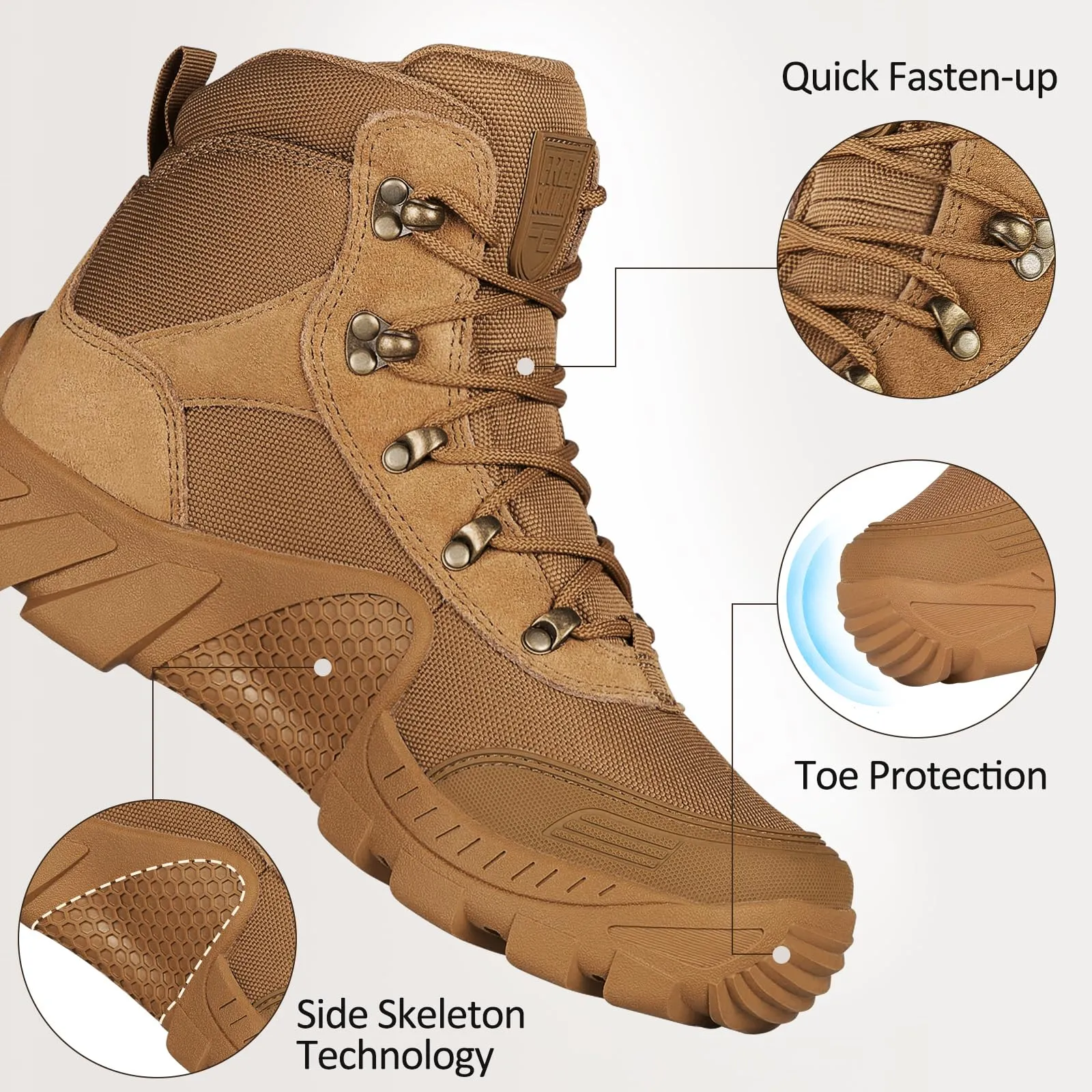 DRAGONBANE 4.6" Men’s Military Waterproof Working Boots sold by Freesoldier product image thumbnail 4