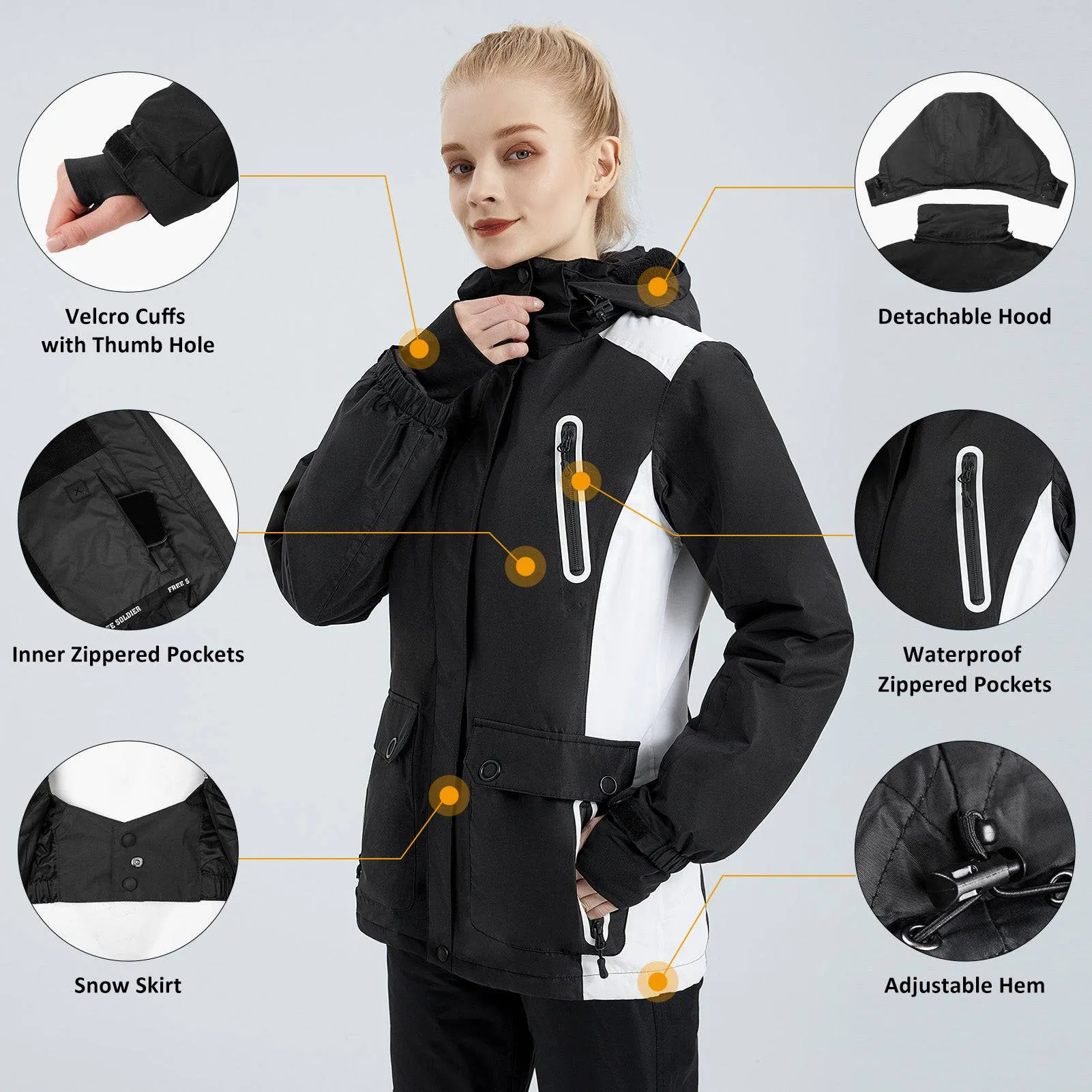 MOONLIGHT Women's Ski Snow Jacket sold by Freesoldier product image thumbnail 4