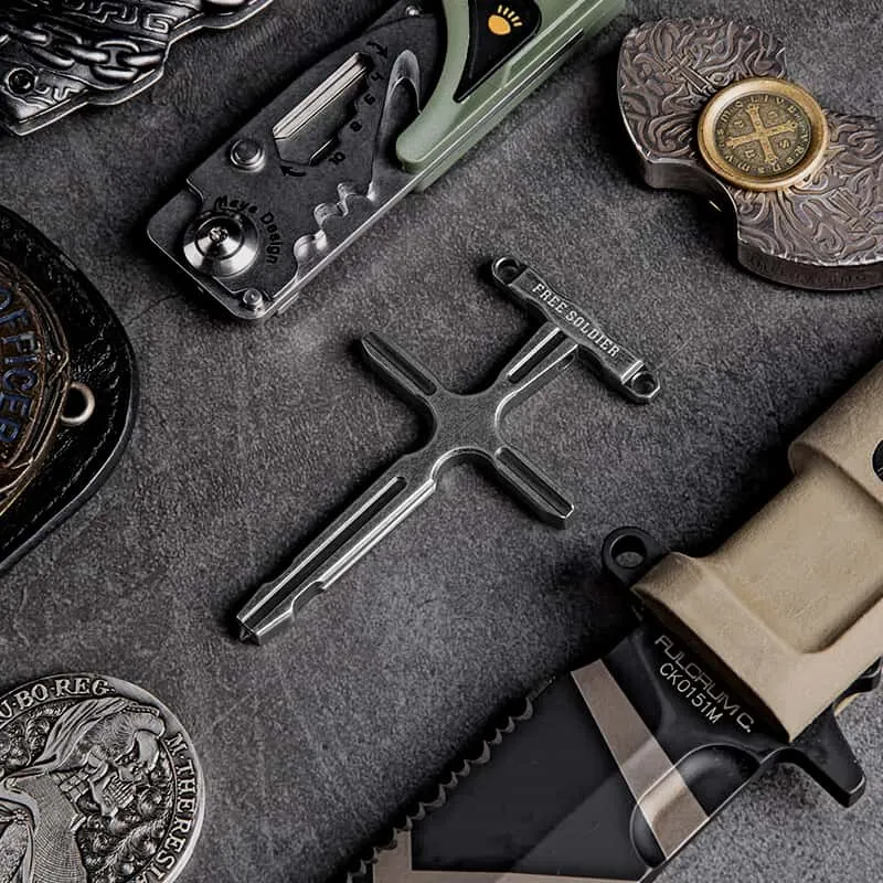 SteeL Cross Necklace sold by Freesoldier product image thumbnail 2