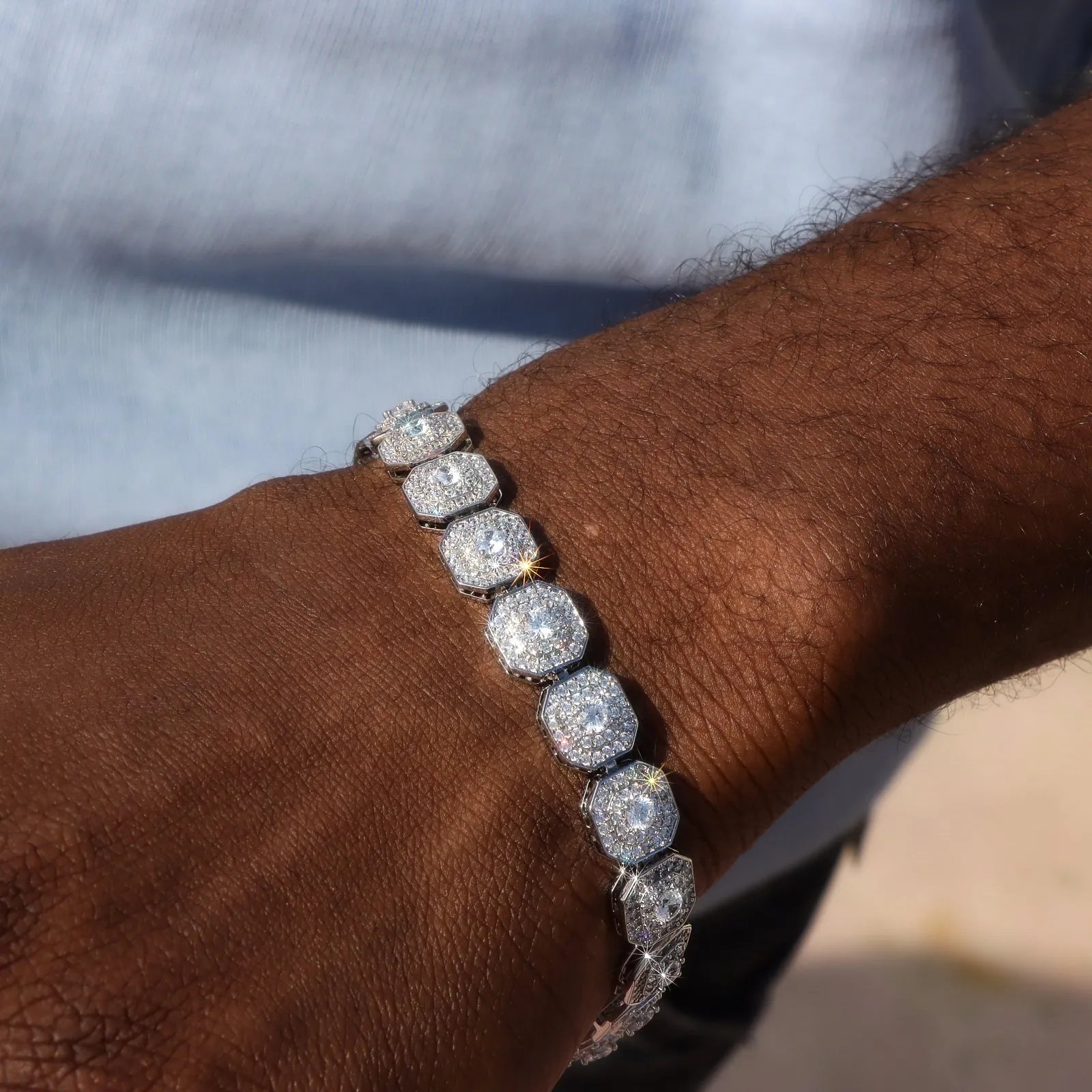 10mm Clustered Tennis Bracelet sold by Ghetluxe