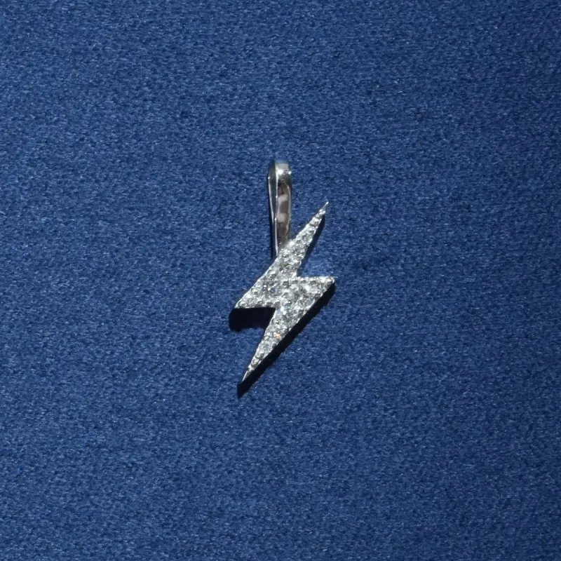 Diamond Lightning Bolt Pendant in 14K Solid Gold sold by Ghetluxe